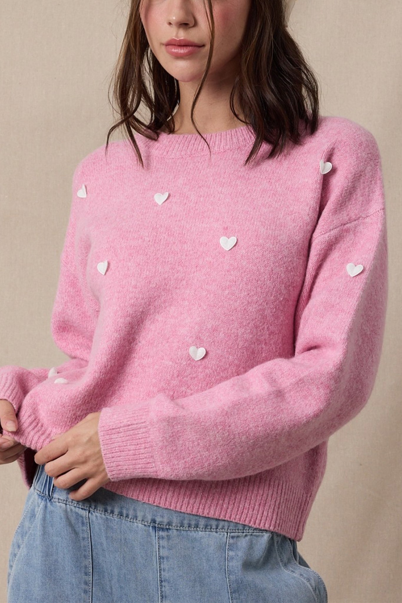 Sweetheart Brushed Knit Sweater