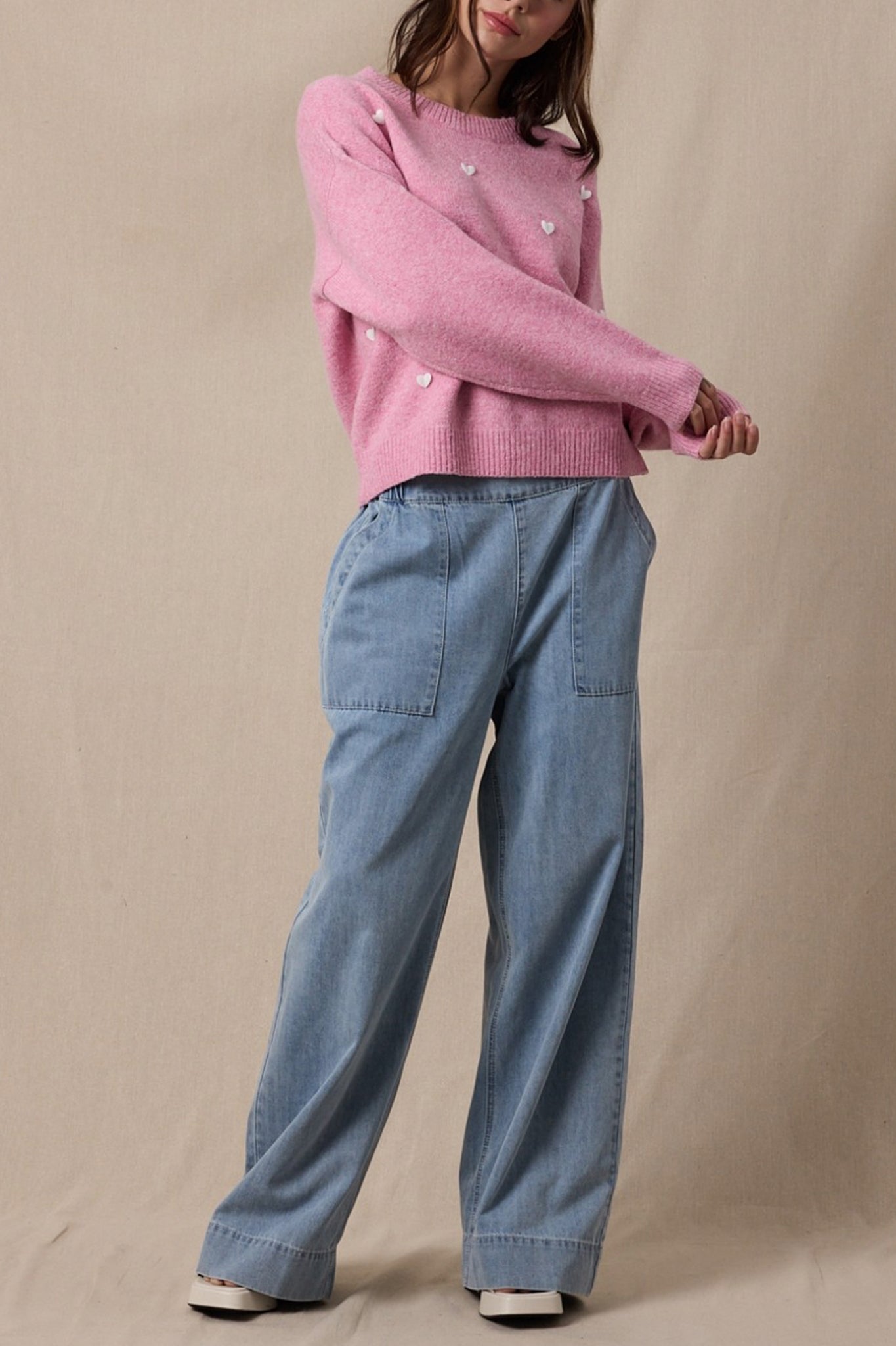 Sweetheart Brushed Knit Sweater