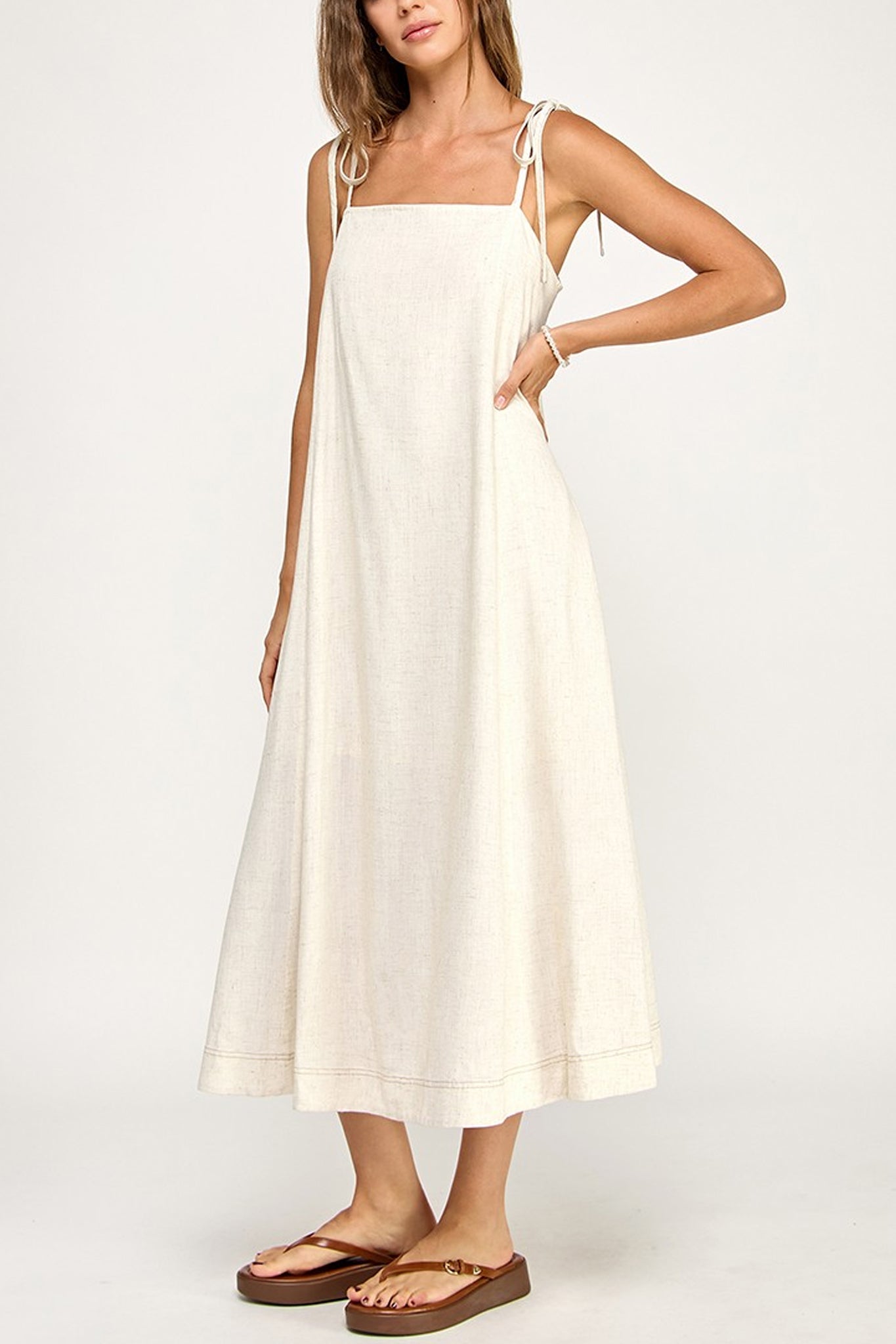 Linen Blend Maxi Dress