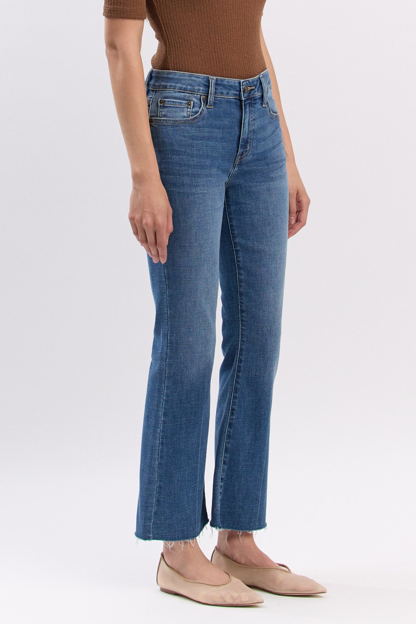 Eunina Kaylee Kick Flare Jeans in Melton