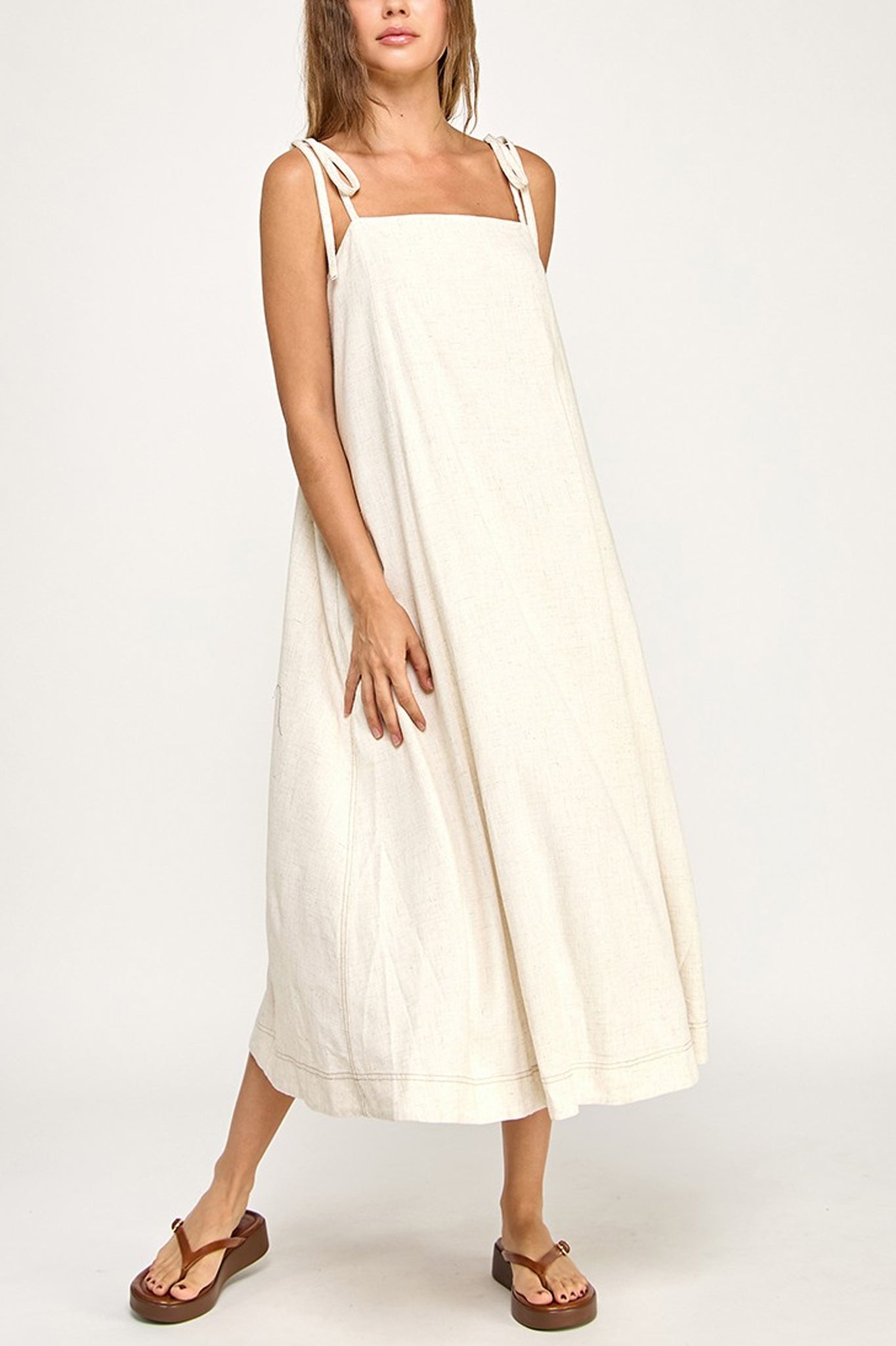 Linen Blend Maxi Dress