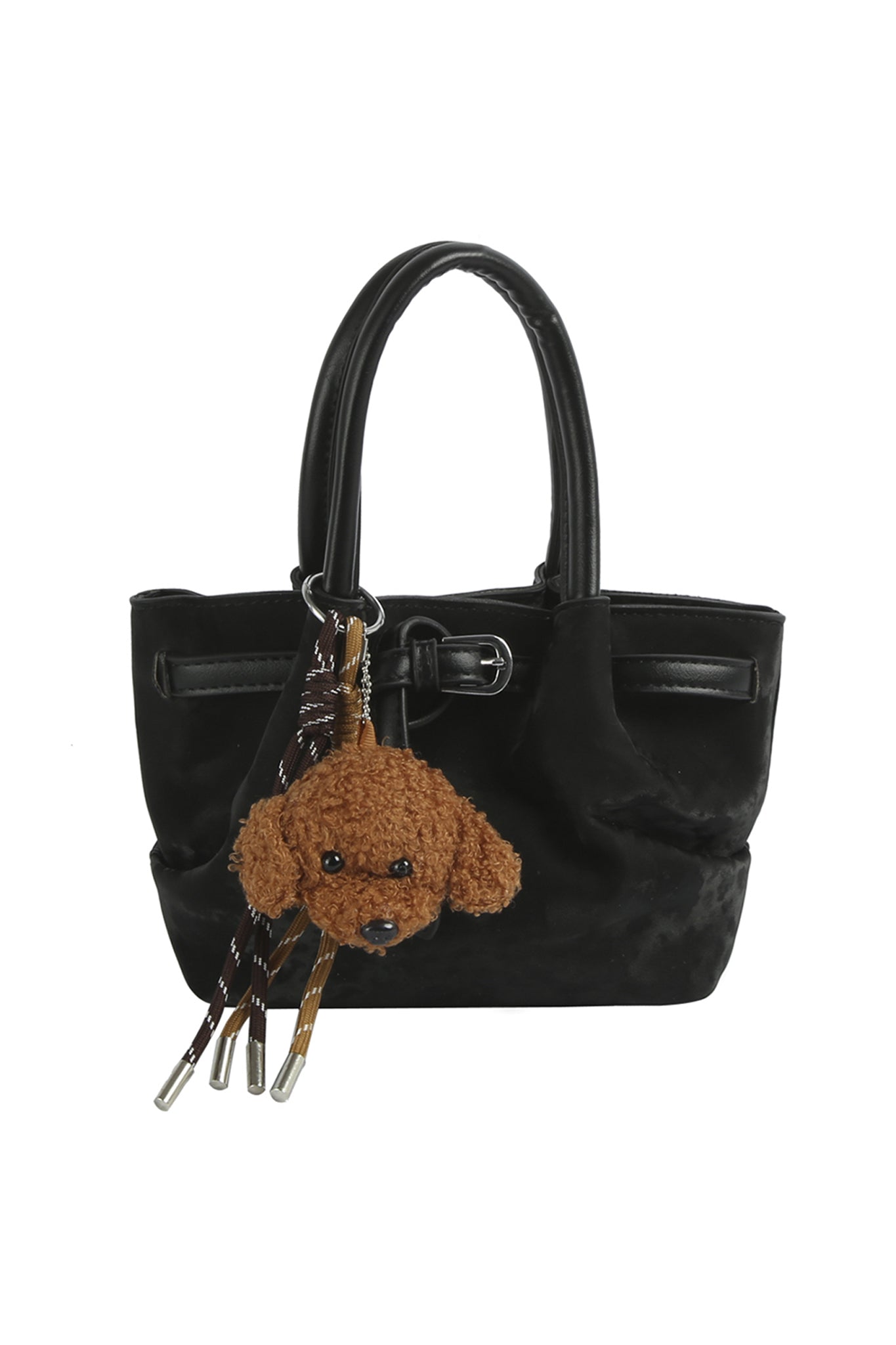 Satchel with Bag Charms in Black