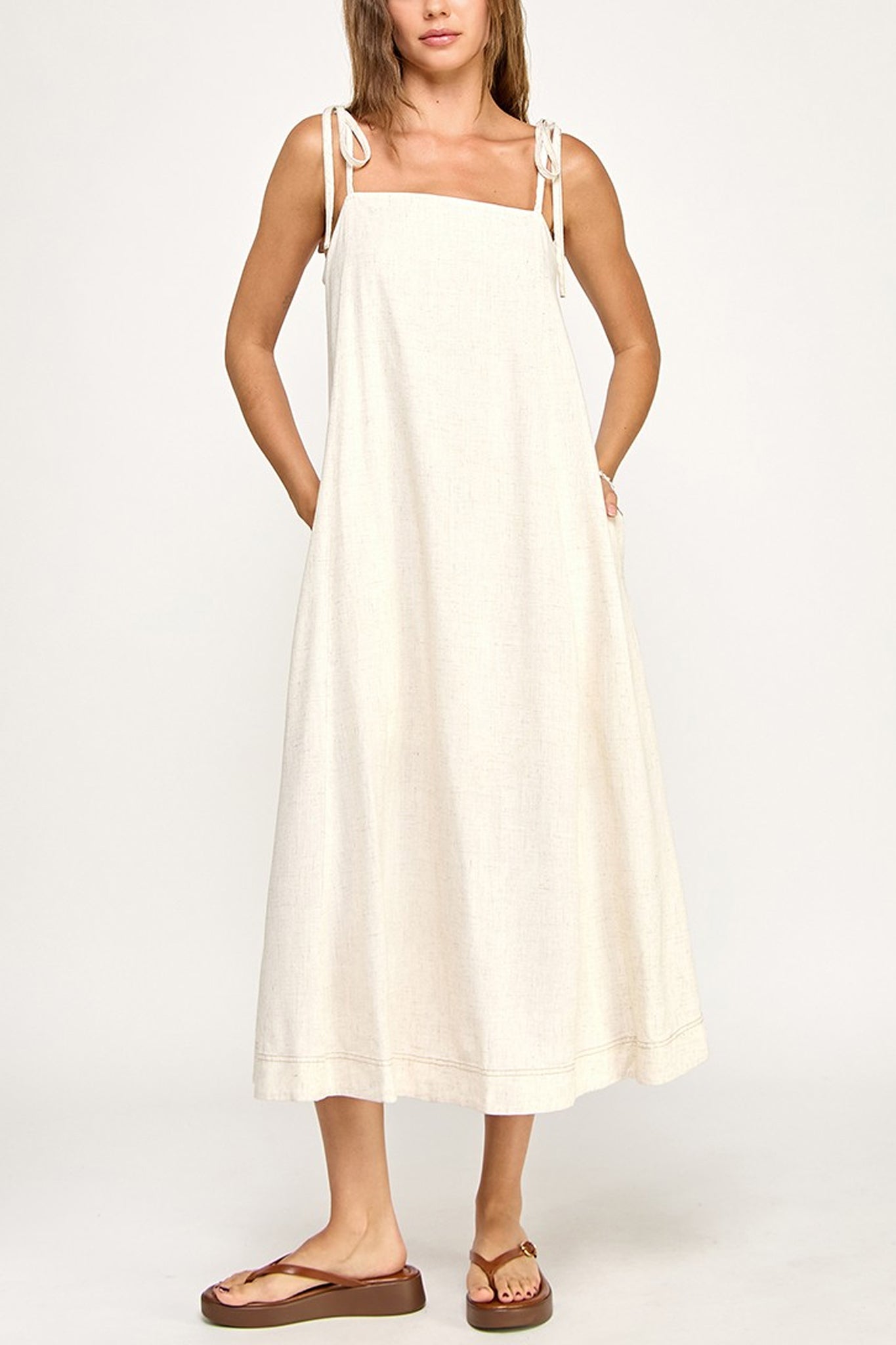 Linen Blend Maxi Dress