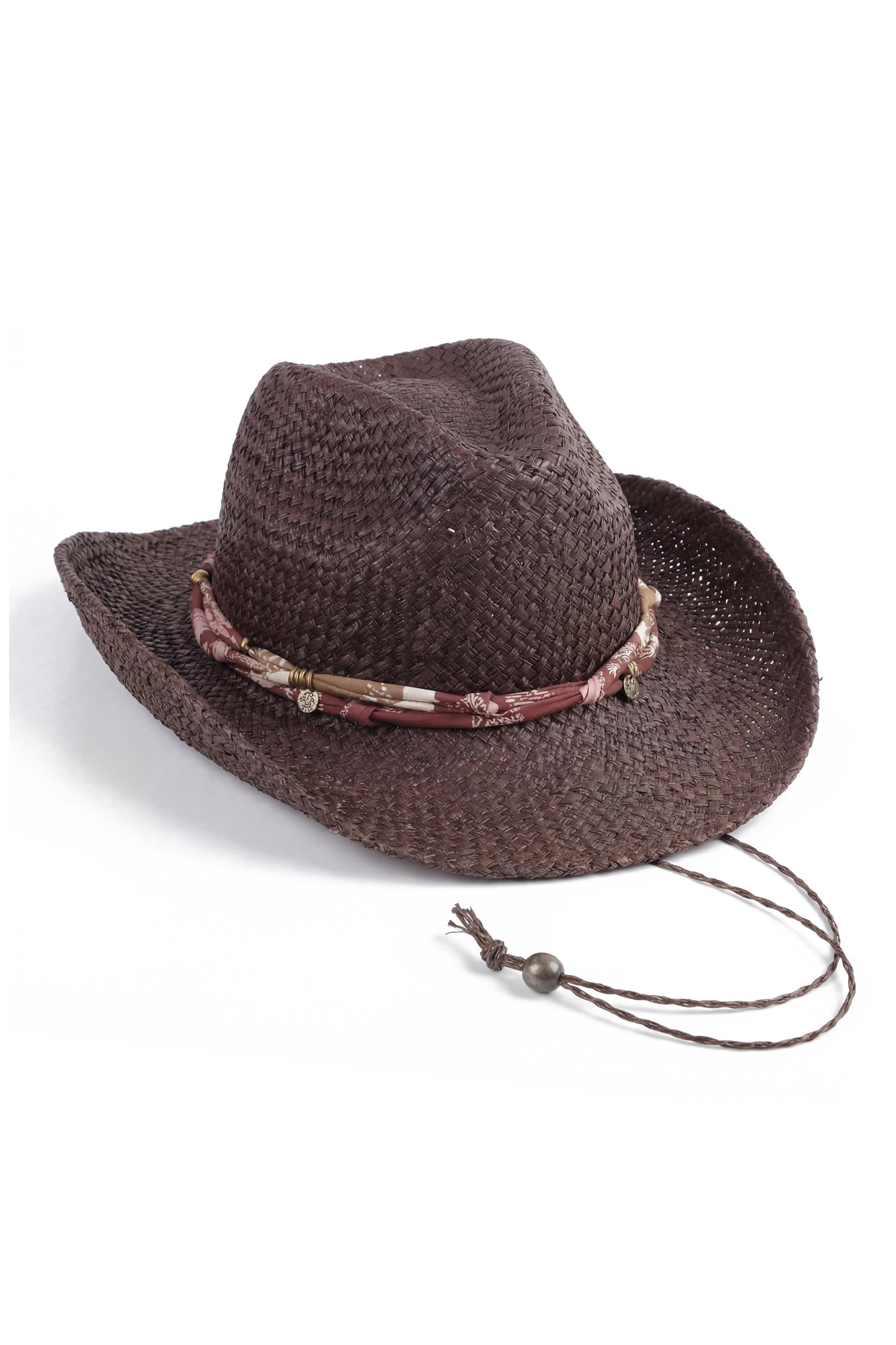 Sundown Raffia Cowboy Hat in Chocolate