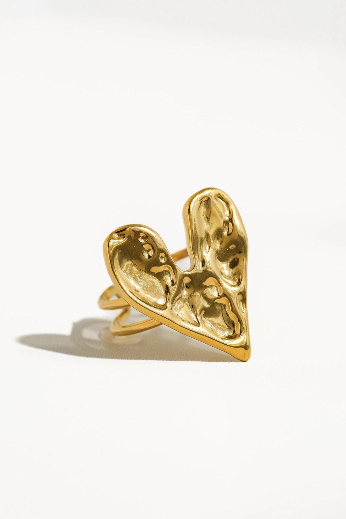Embrace boho elegance with Larrea Cove's abstract heart ring in gold, a standout from our jewelry collection.
