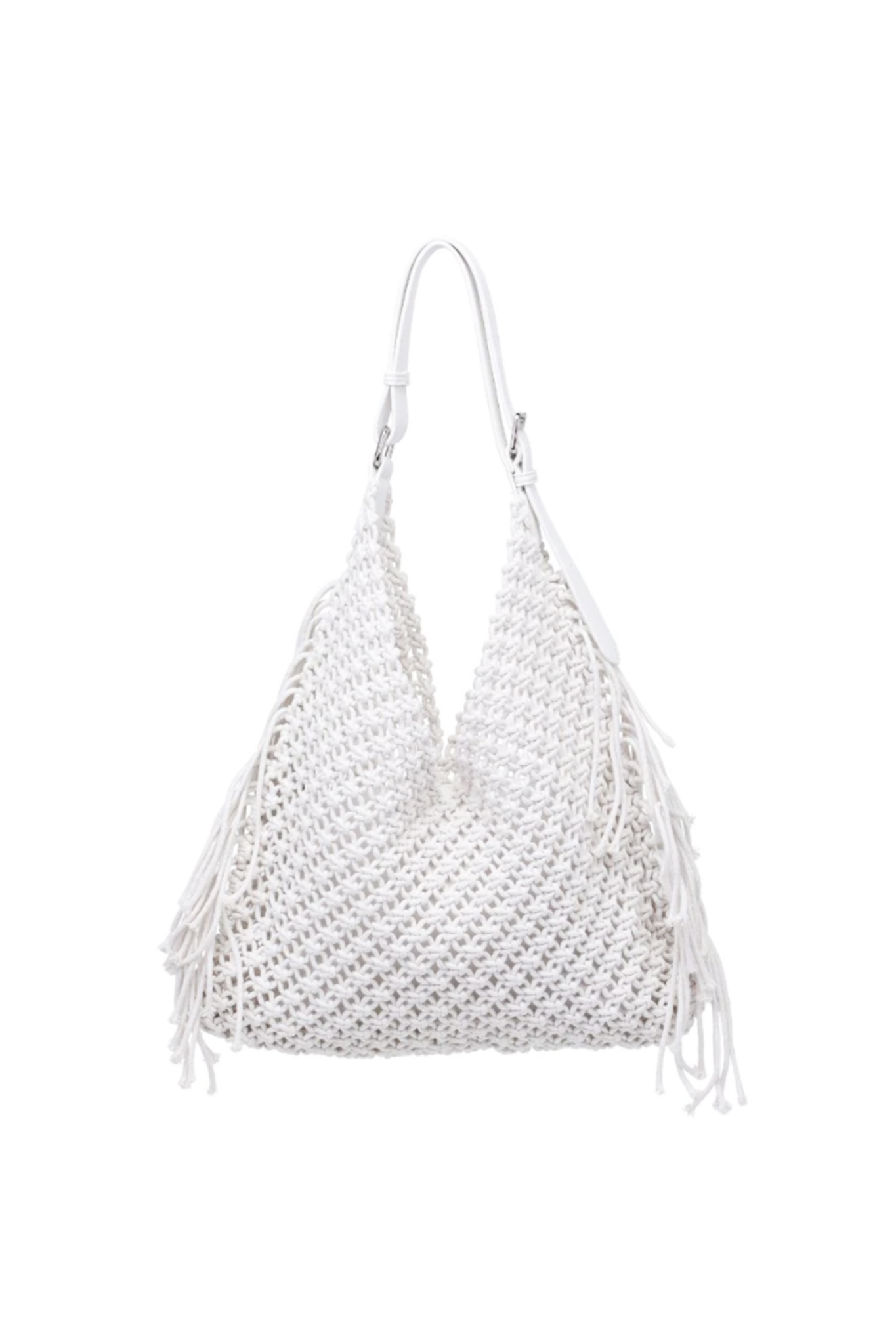 Ariel Crochet Hobo Bag in White