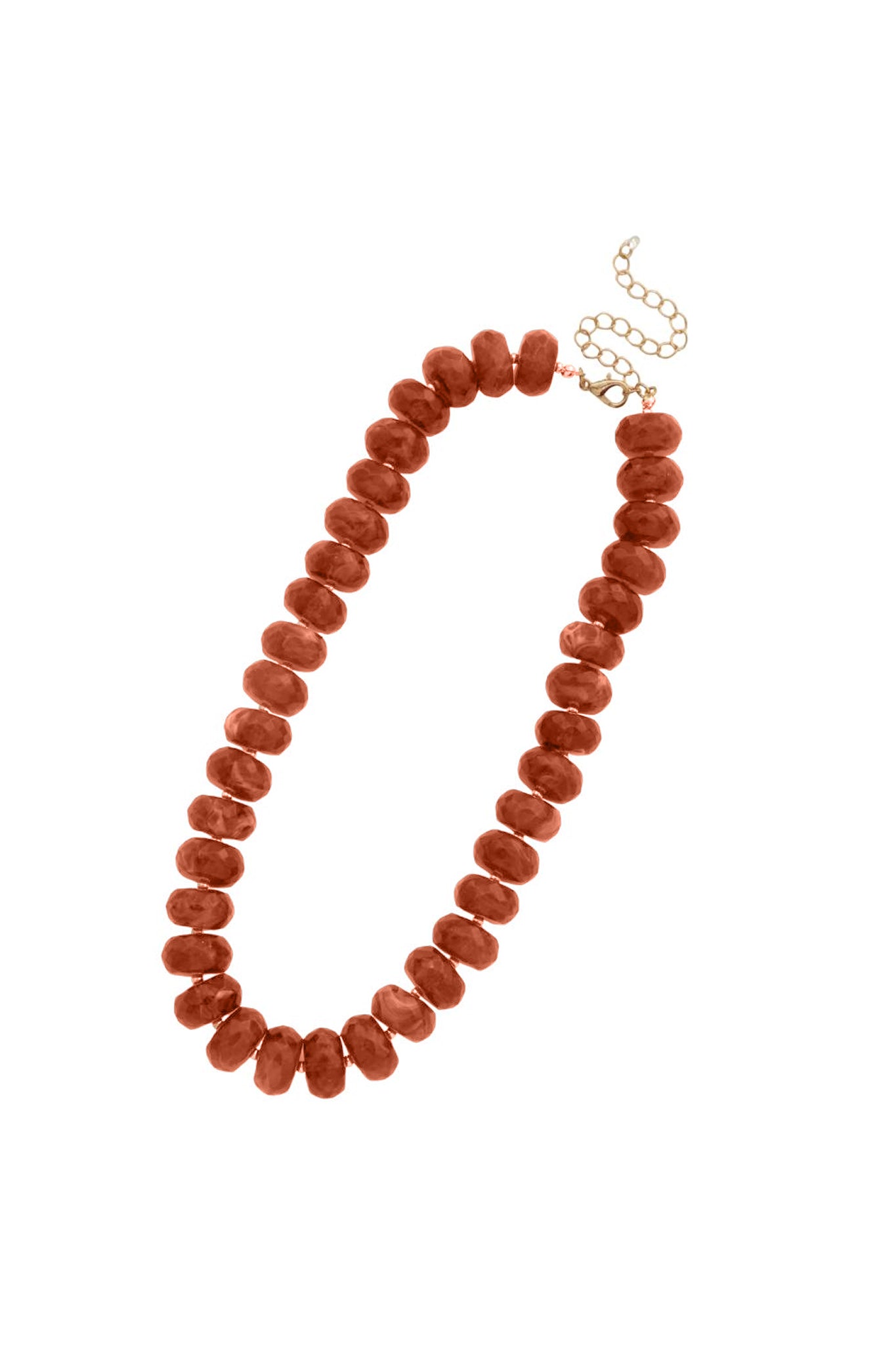 Sunset Ember beaded necklace glows with gold and orange hues, perfect for boho coastal vibes from Larrea Cove