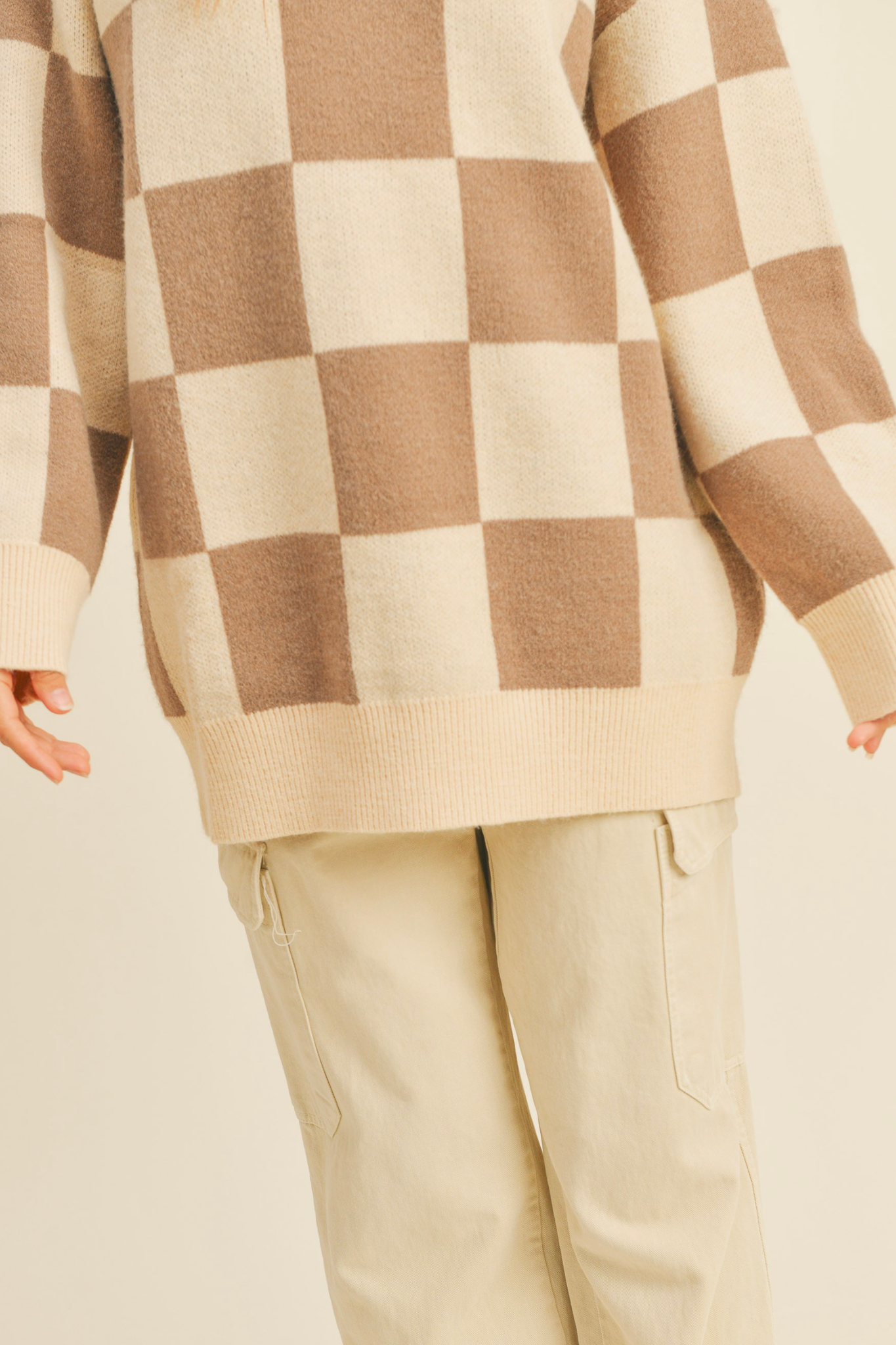 Checkered Sweater Top