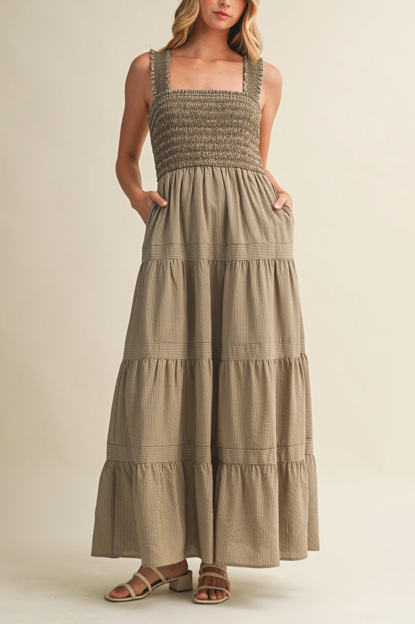 Desert Tide Smocked Maxi Dress