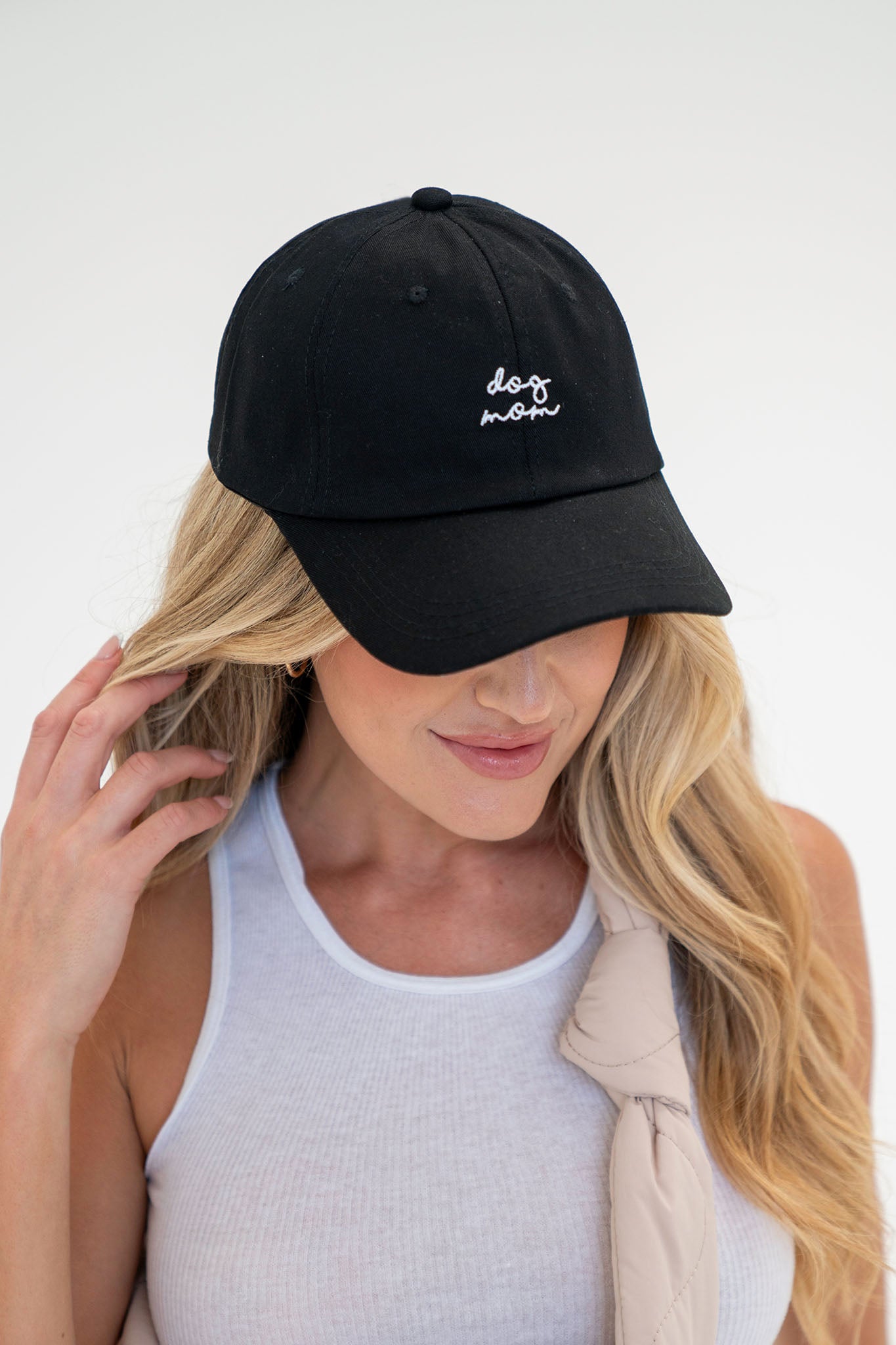 Dog Mom Hat in Black