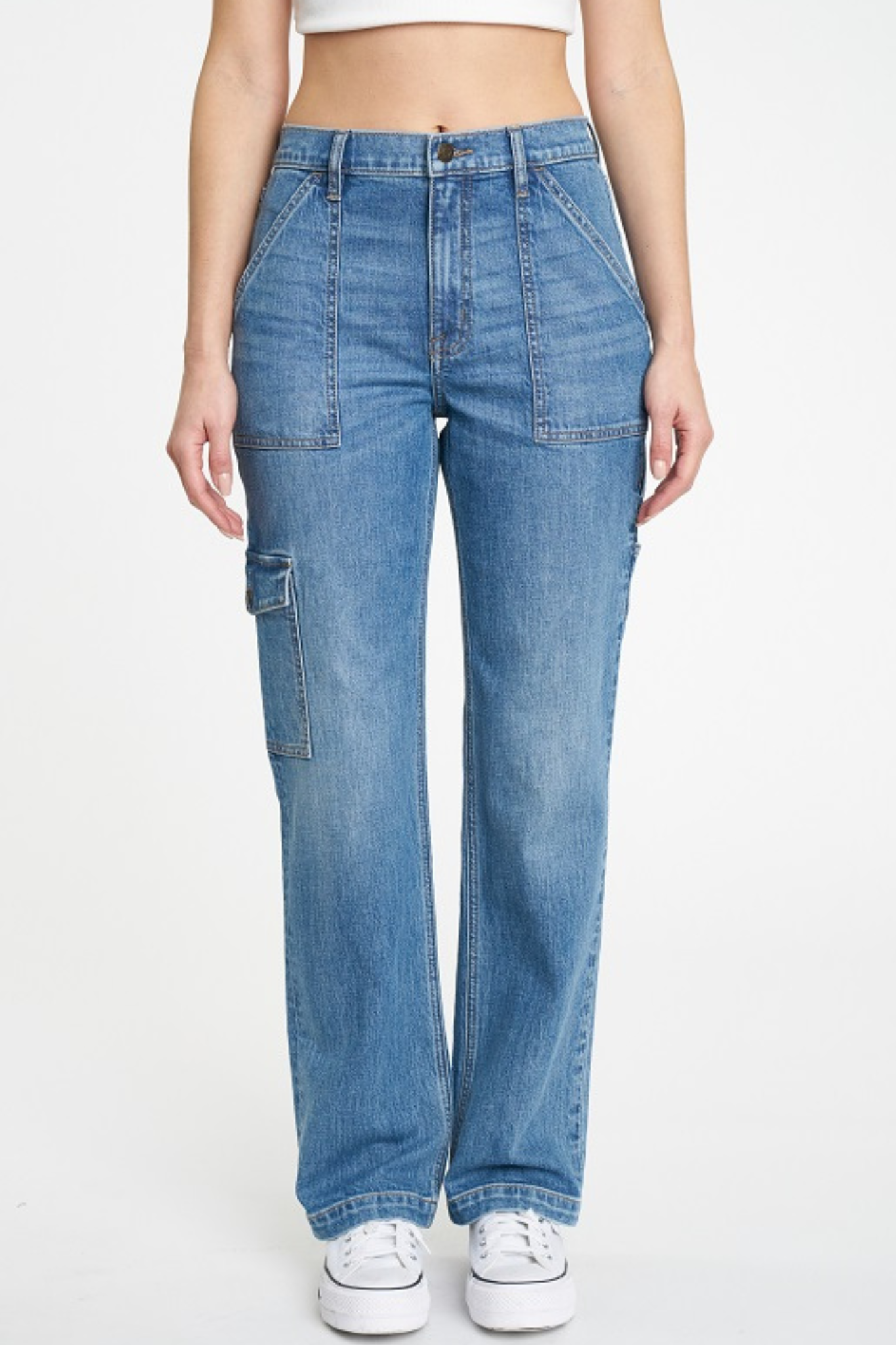 Eunina Codi Dad Jeans in Tulle