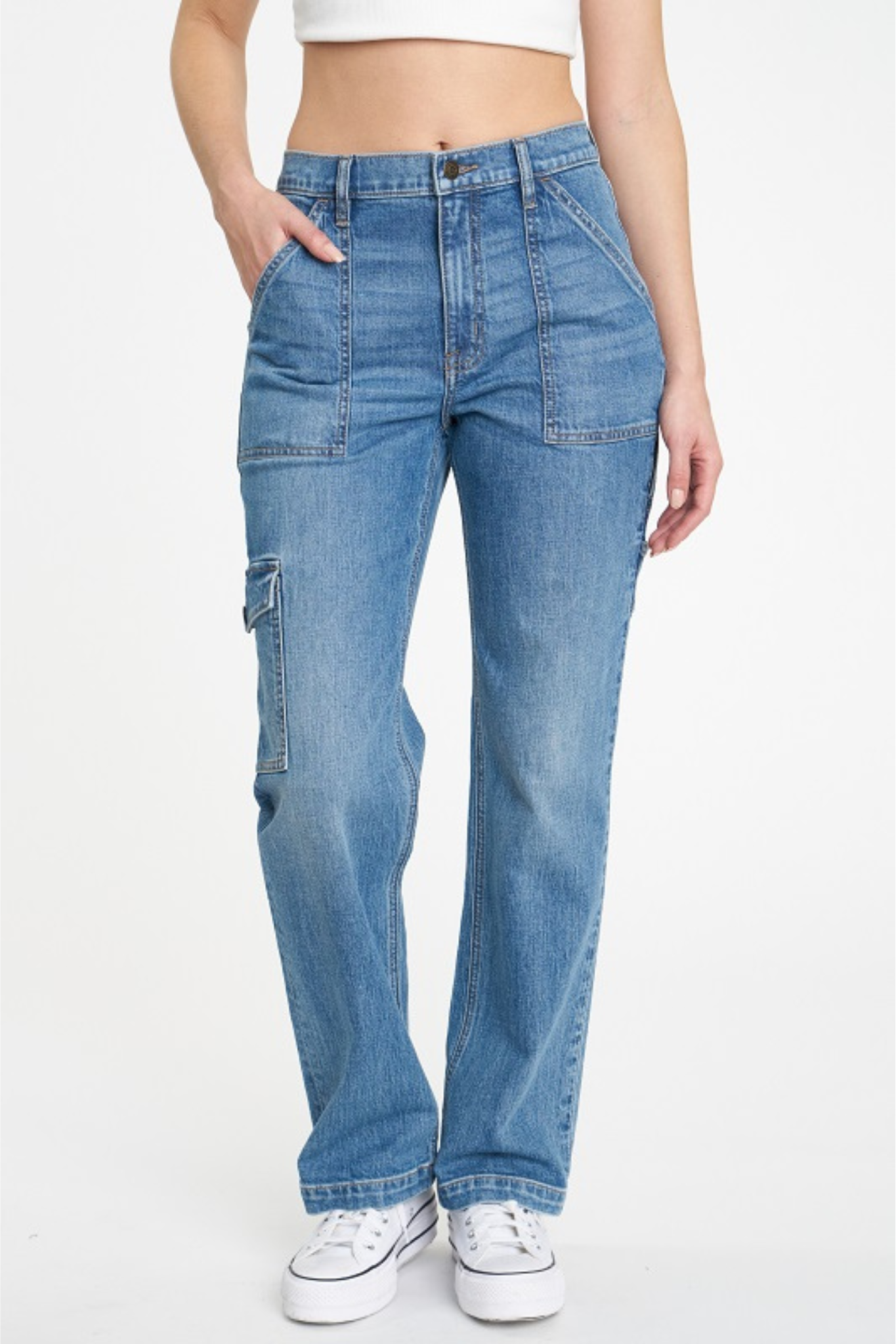 Eunina Codi Dad Jeans in Tulle