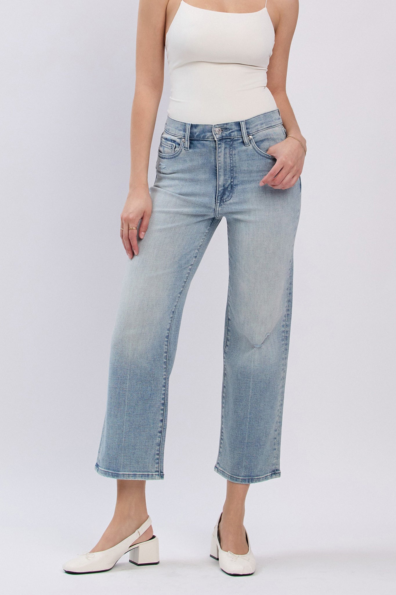 Eunina Dawn wide-leg jeans in Mariposa Lily, a boho essential from Larrea Cove's new arrivals collection, perfect for effortless coastal style.