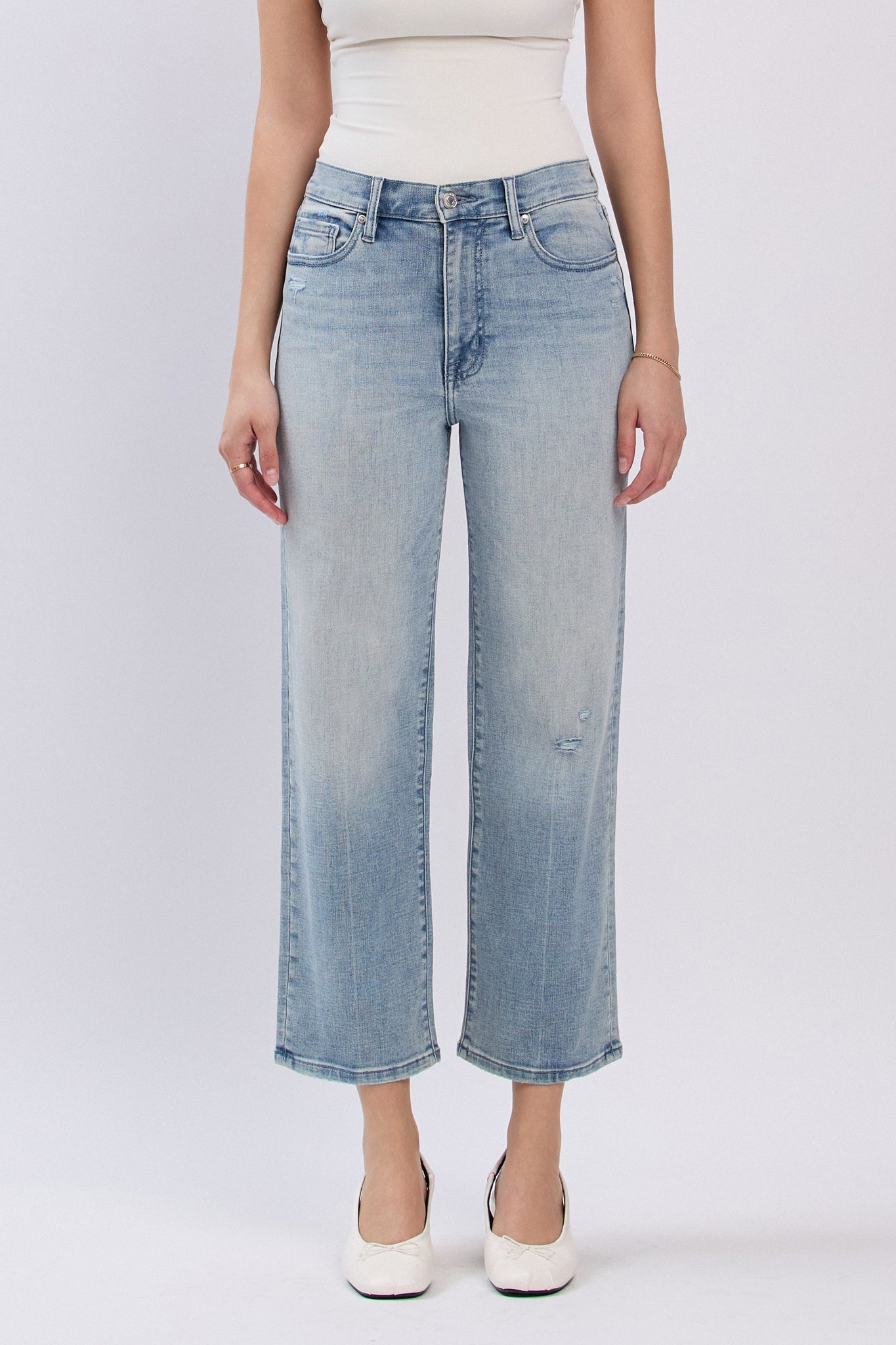 Eunina Dawn wide-leg jeans in Mariposa Lily, a boho essential from Larrea Cove's bottoms collection, perfect for effortless coastal style.