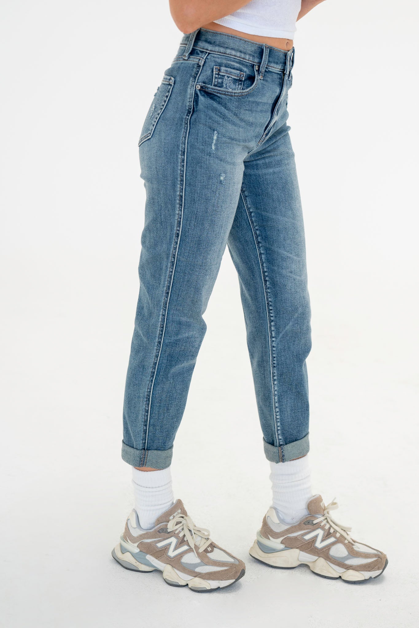 View 3 of Eunina Rocky Boyfriend Jeans in Desert Star, a Jeans from Larrea Cove. Detail: .