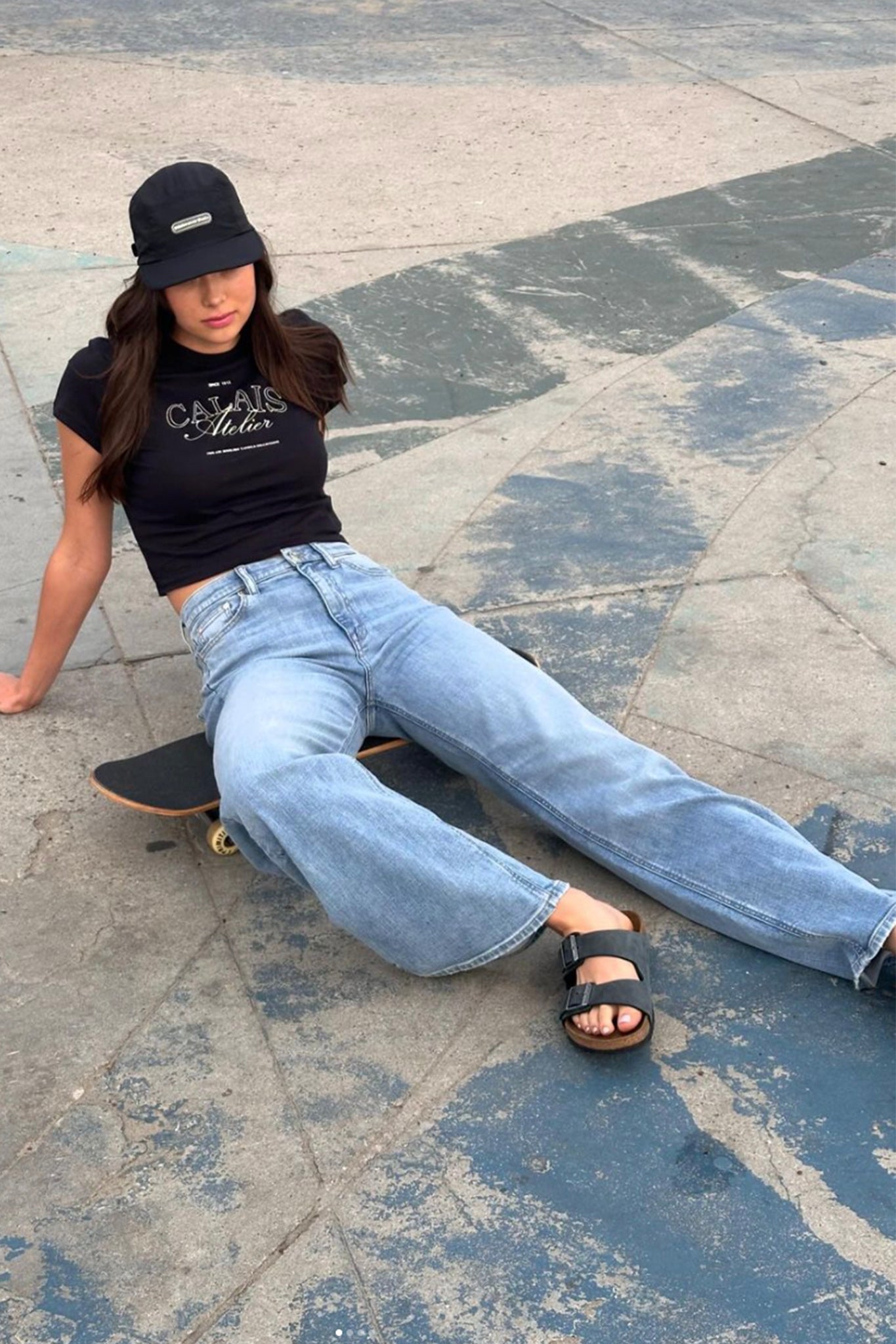 Eunina Ryder baggy jeans in Ethos, embodying relaxed coastal vibes, perfect for Larrea Cove's boho new arrivals collection.