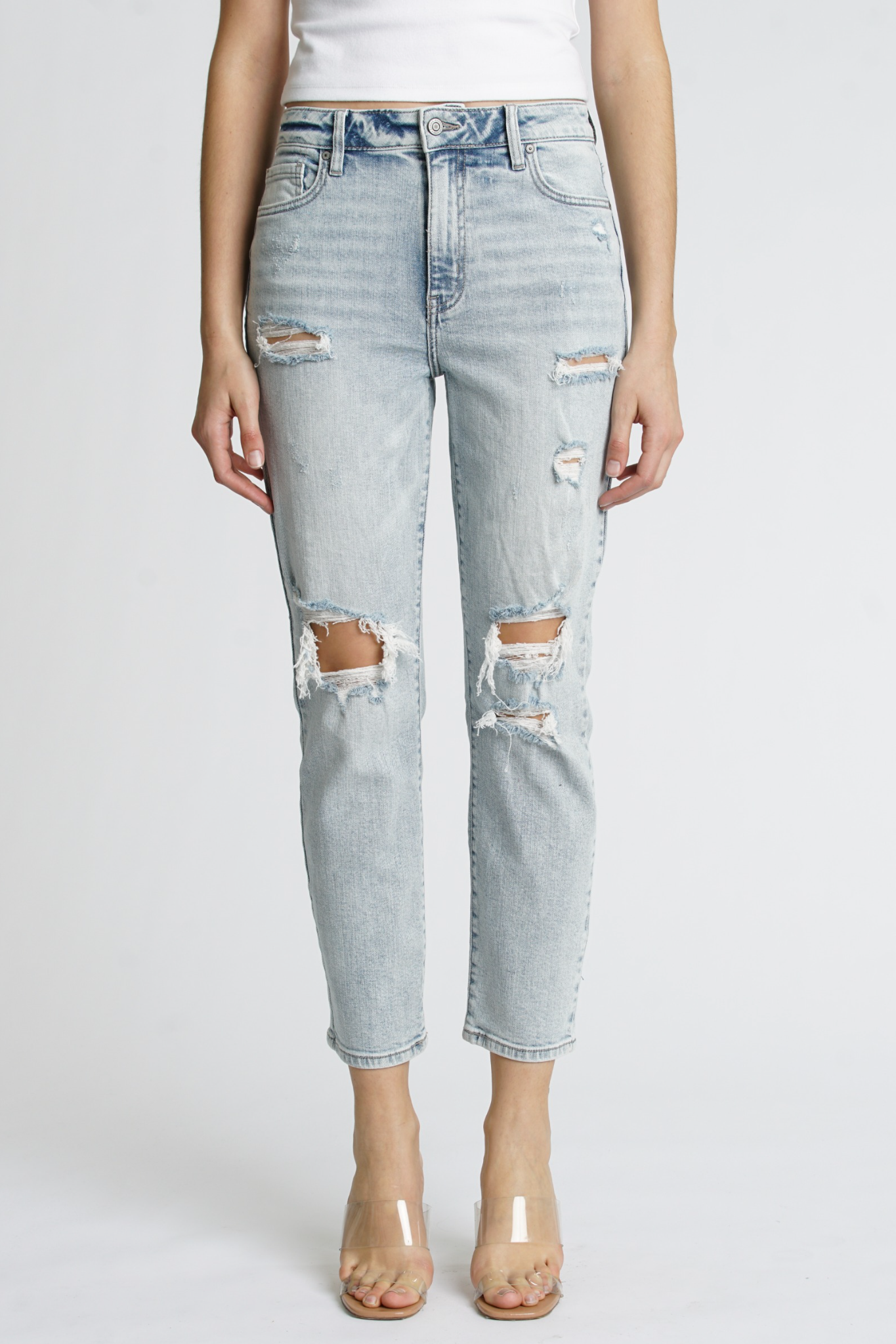 View 3 of Eunina Tobi Mom Jeans in Santa Cruz, a Denim from Larrea Cove. Detail: .