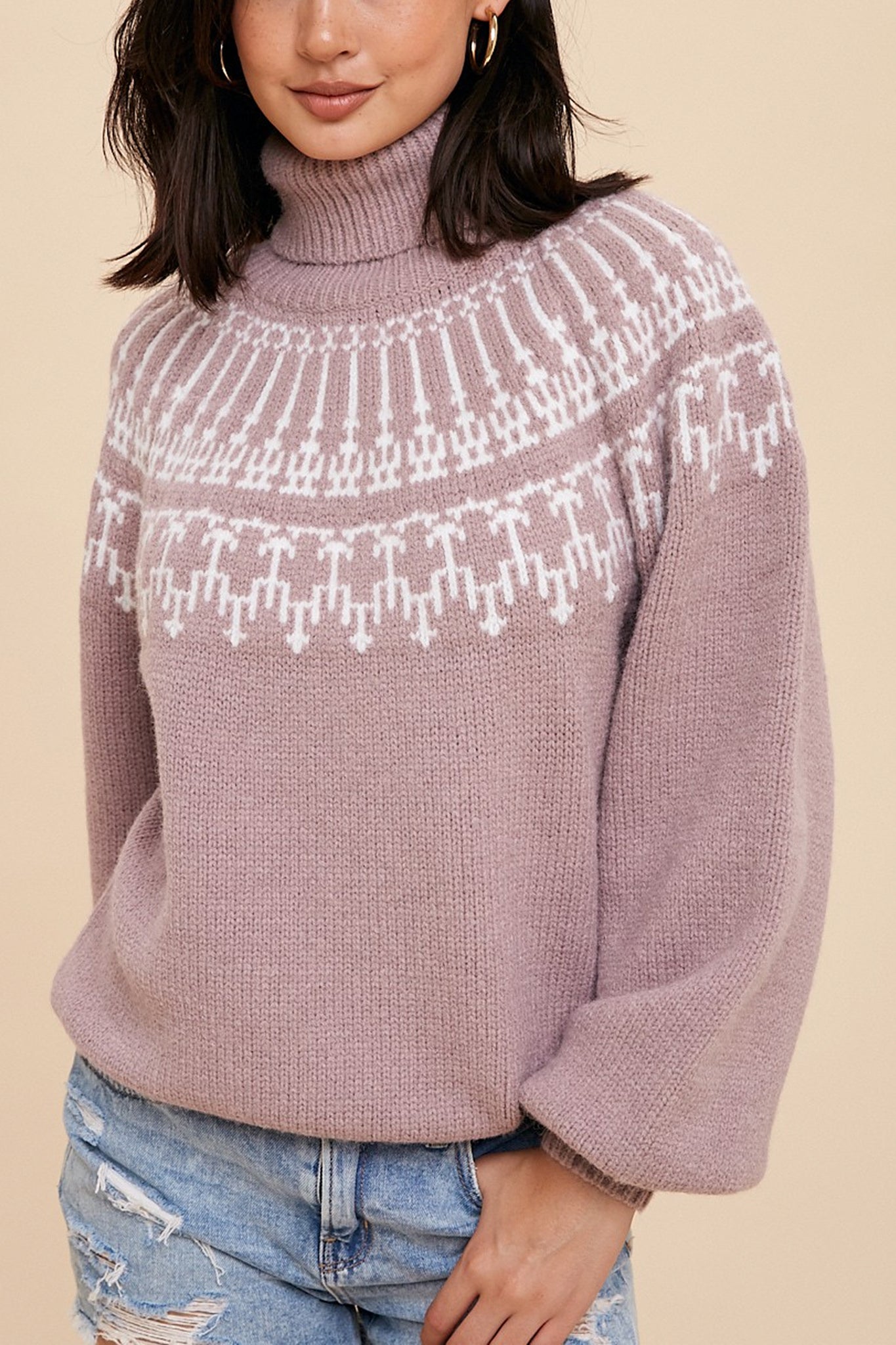 Fair Isle Turtleneck Sweater