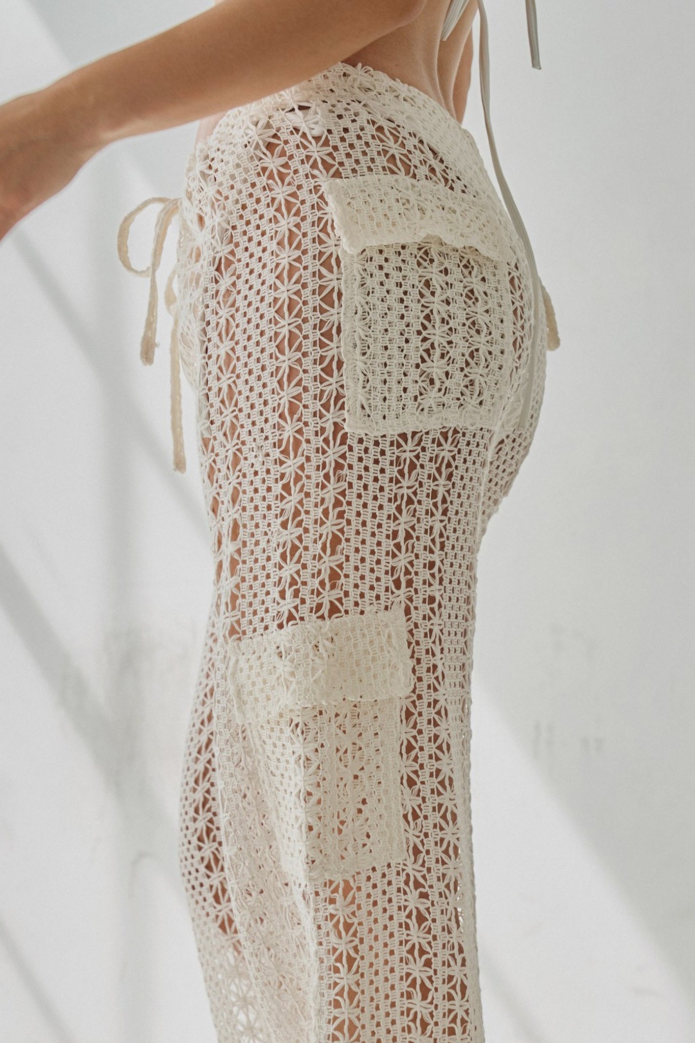 Crochet Low Waisted Cargo Pants