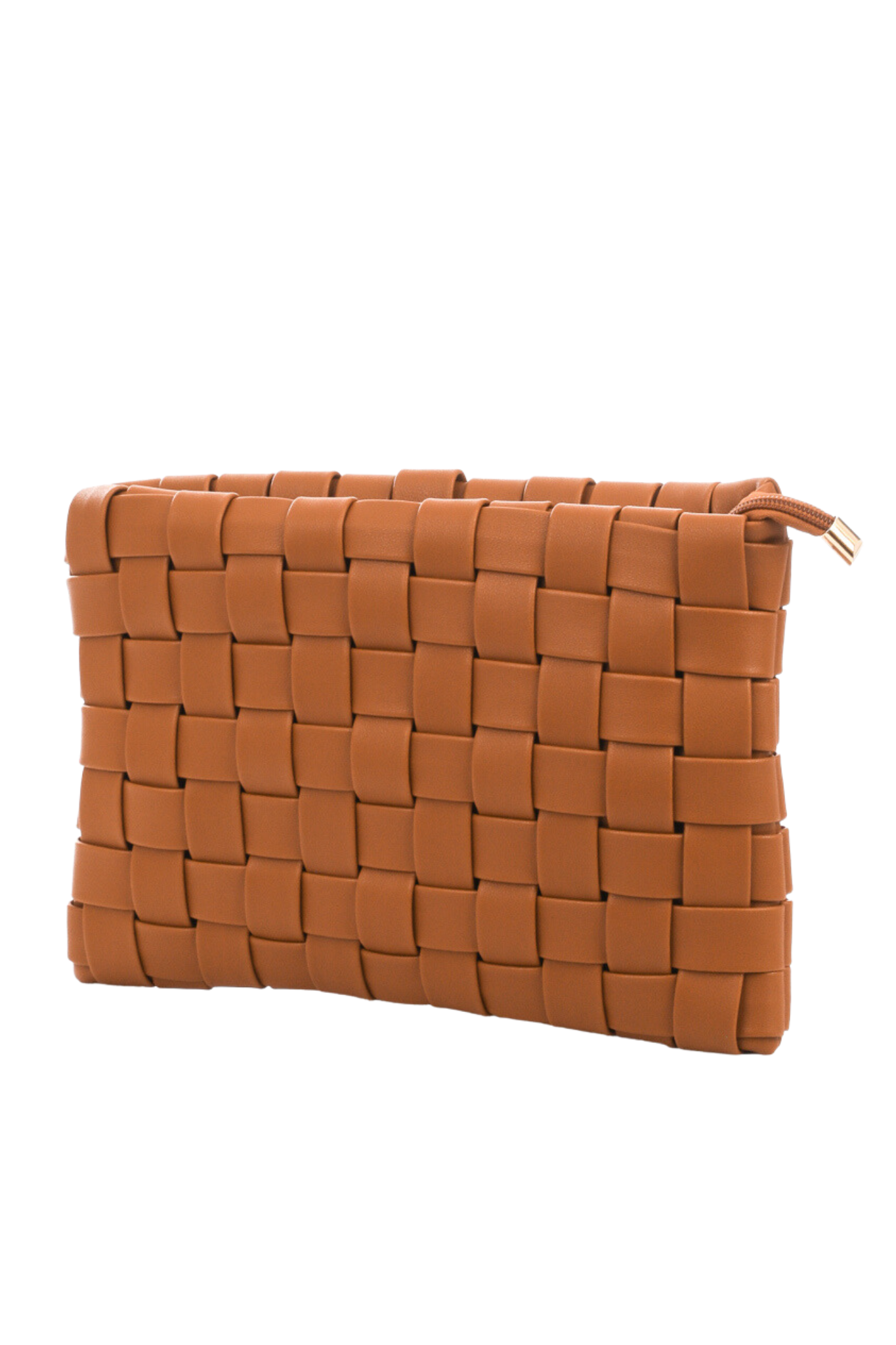 Keen Woven Clutch in Brown