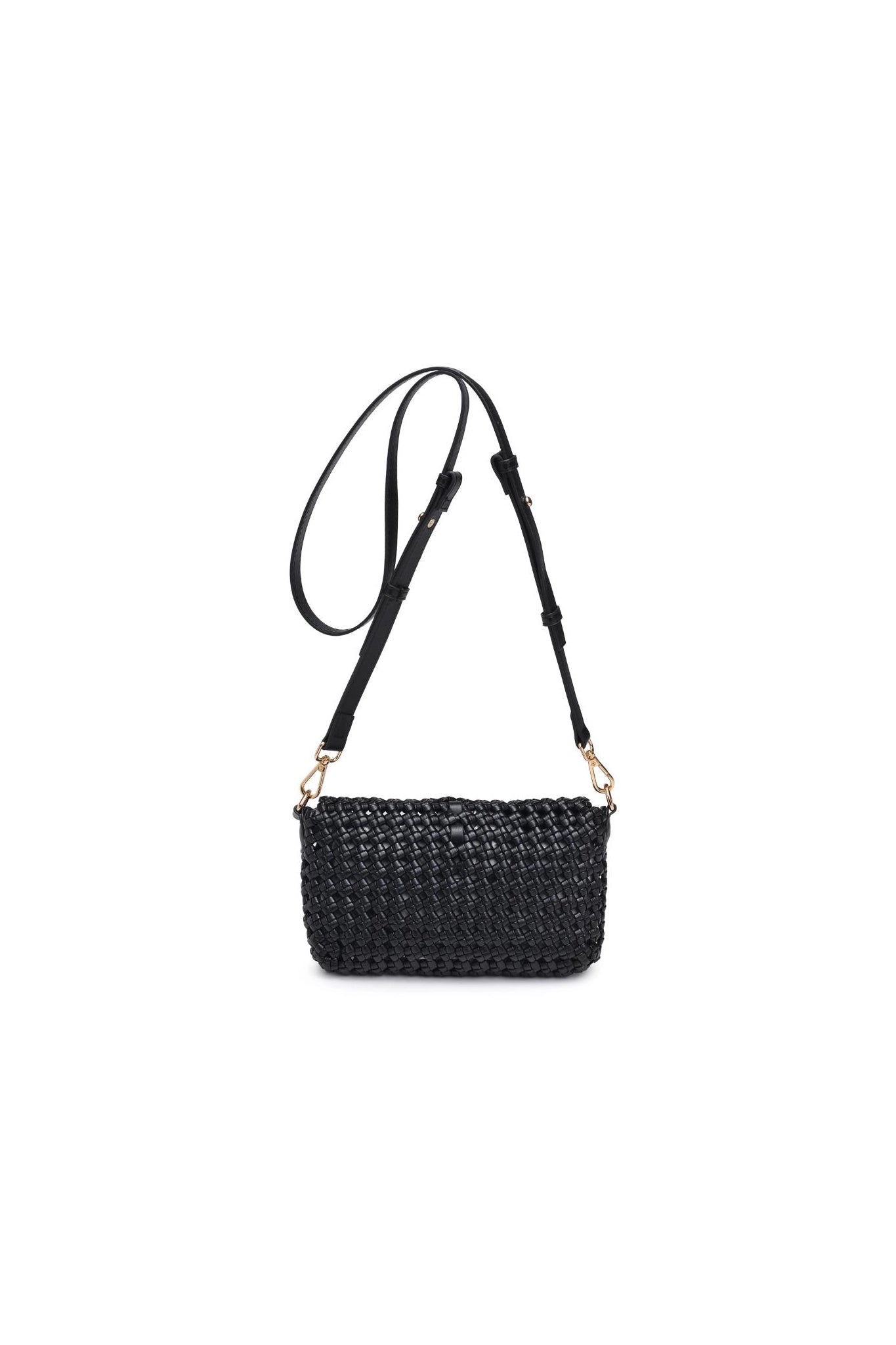 Knot Woven Crossbody in Black