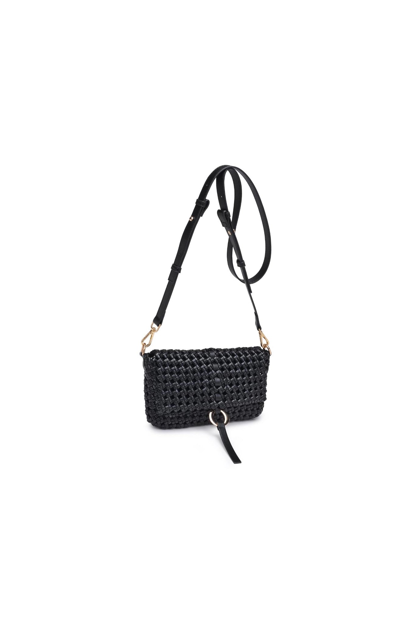 Knot Woven Crossbody in Black