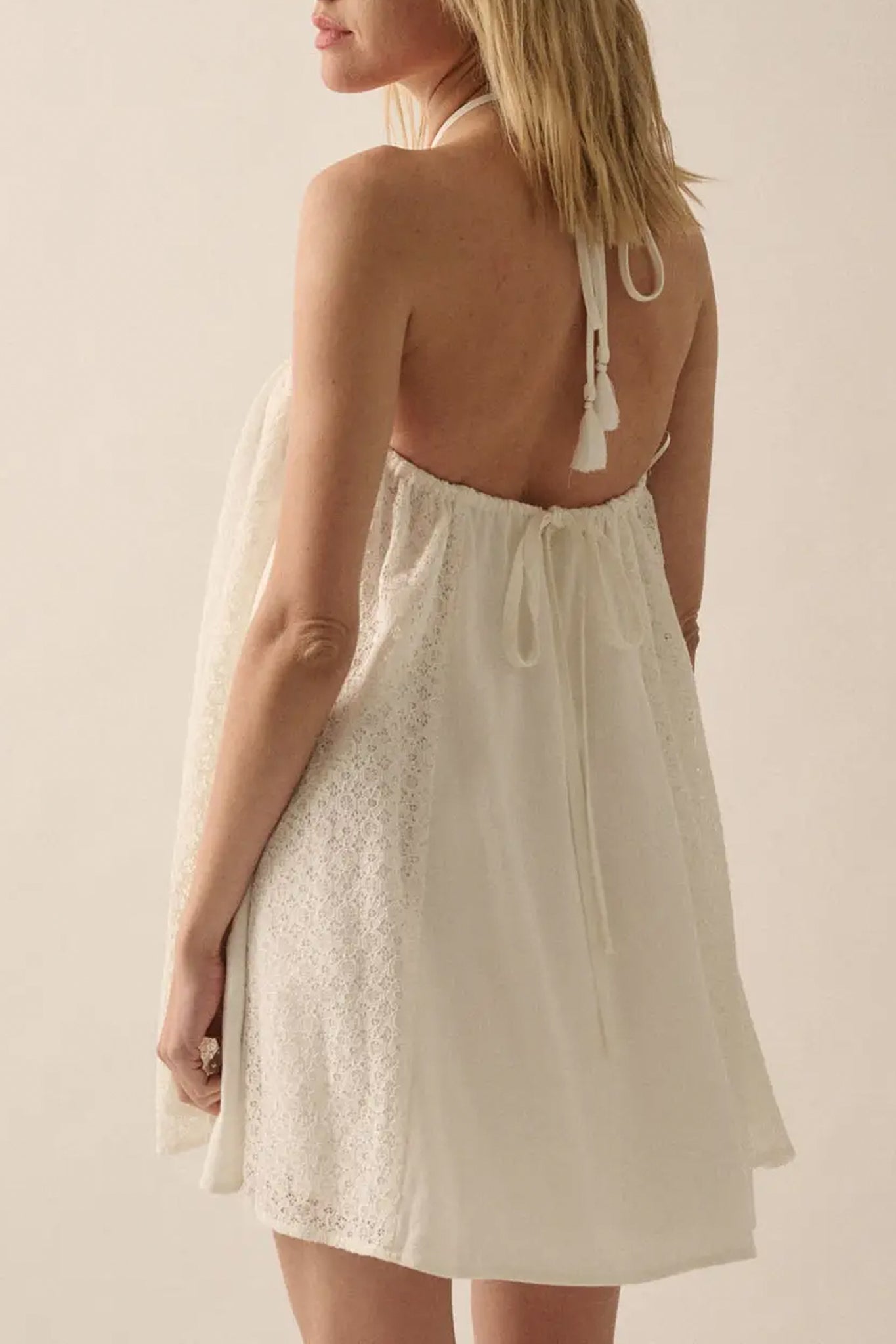 Lace Halter Mini Dress