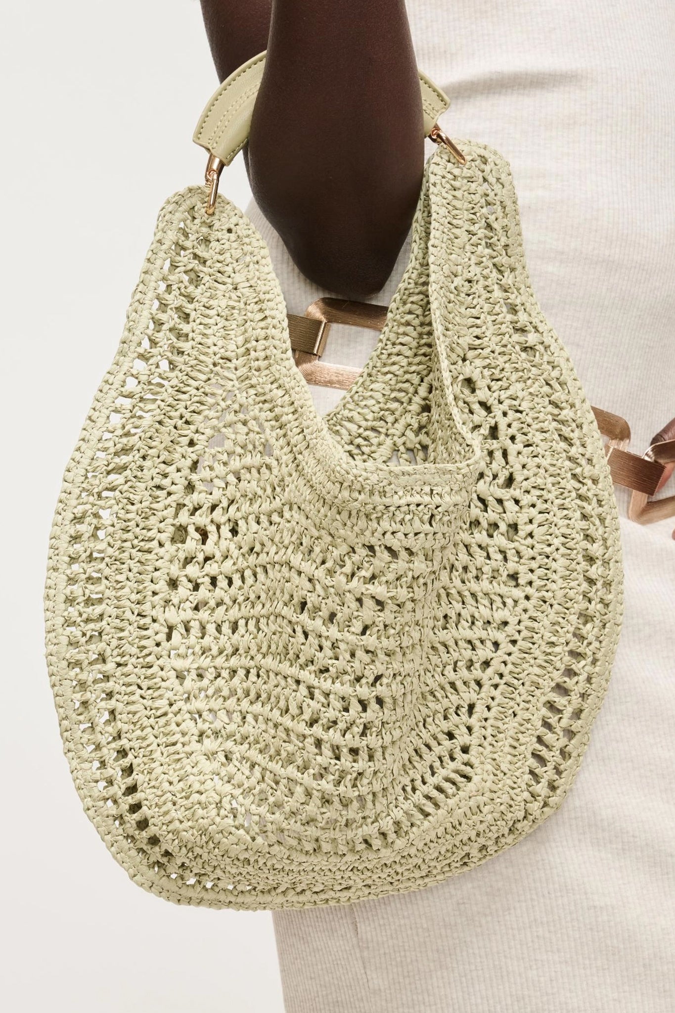 Marisol Crochet Hobo Bag in Sage