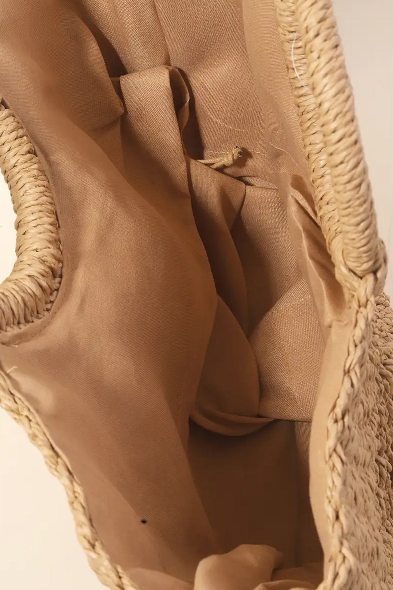 Marra Circle Handle Straw Bag in Ivory