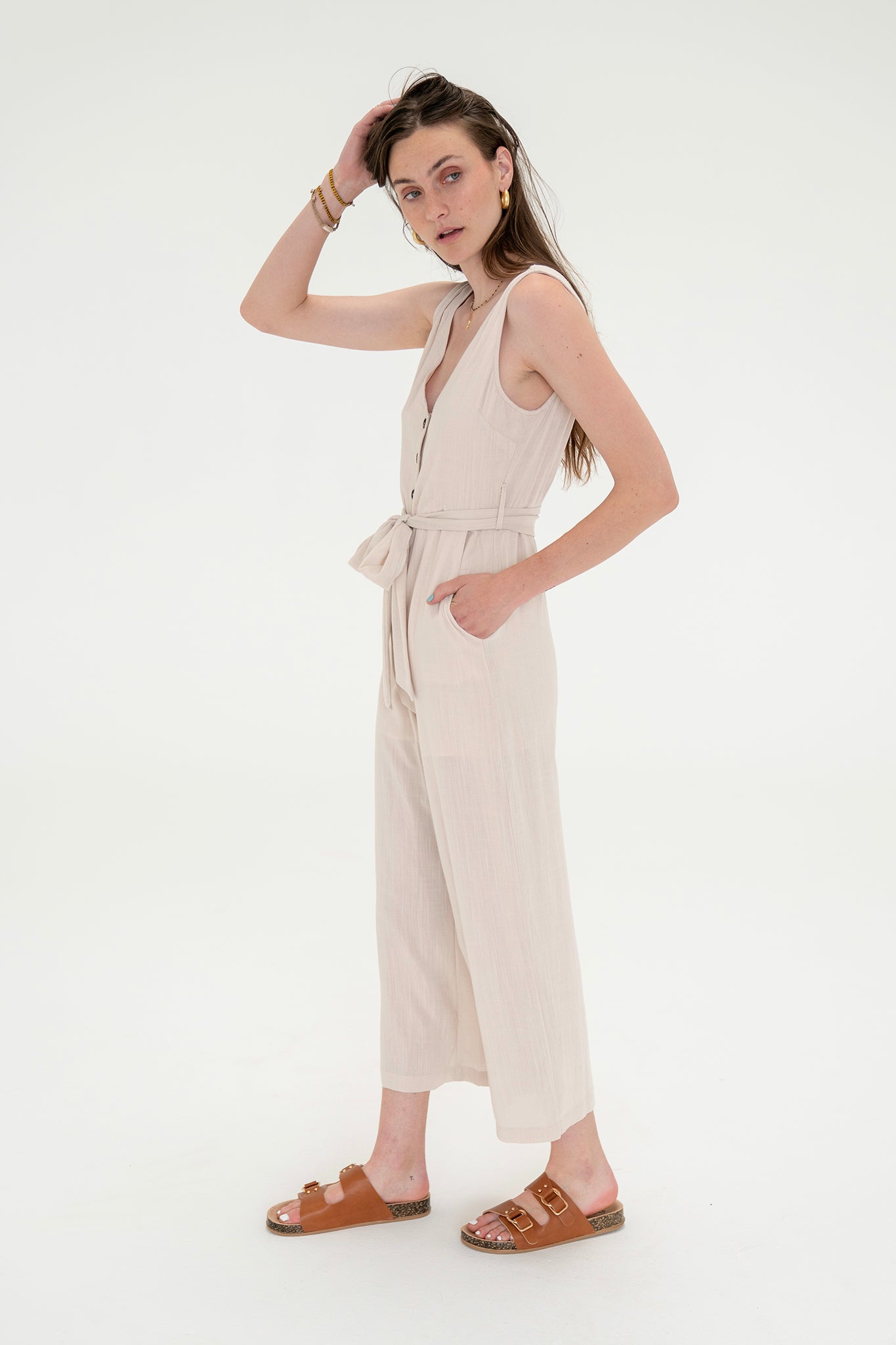 View 7 of Medanos Jumpsuit, a Jumpsuits from Larrea Cove. Detail: .