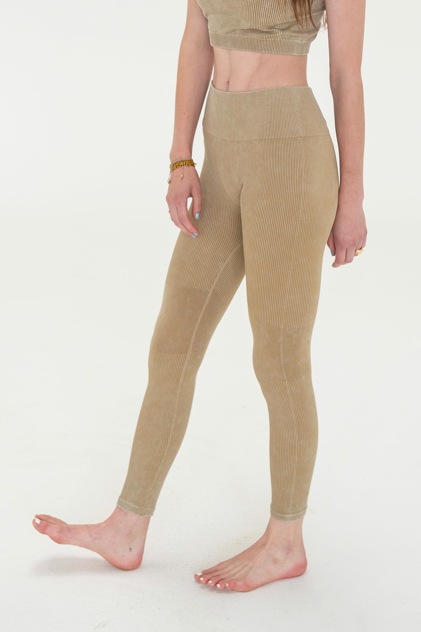 View 1 of Mono Ribbed Leggings, a Pants from Larrea Cove. Detail: 
Women deserve nothing but the bes...
