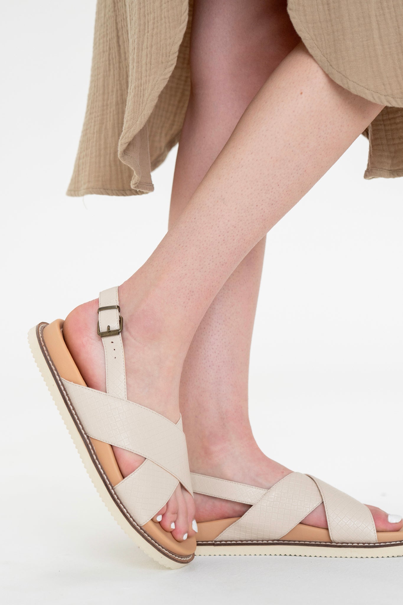 View 1 of Oasis Society Andie Strappy Sandal, a Shoes from Larrea Cove. Detail: The Oasis Society Andie Strappy Sandal is ...