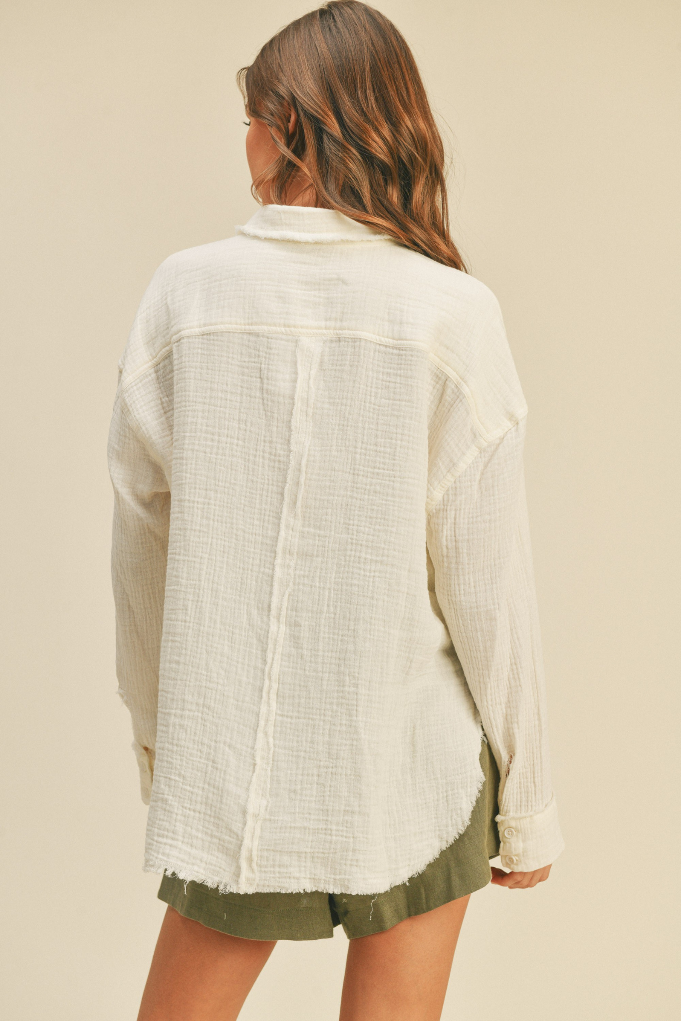 Oatie Buttondown in Cream