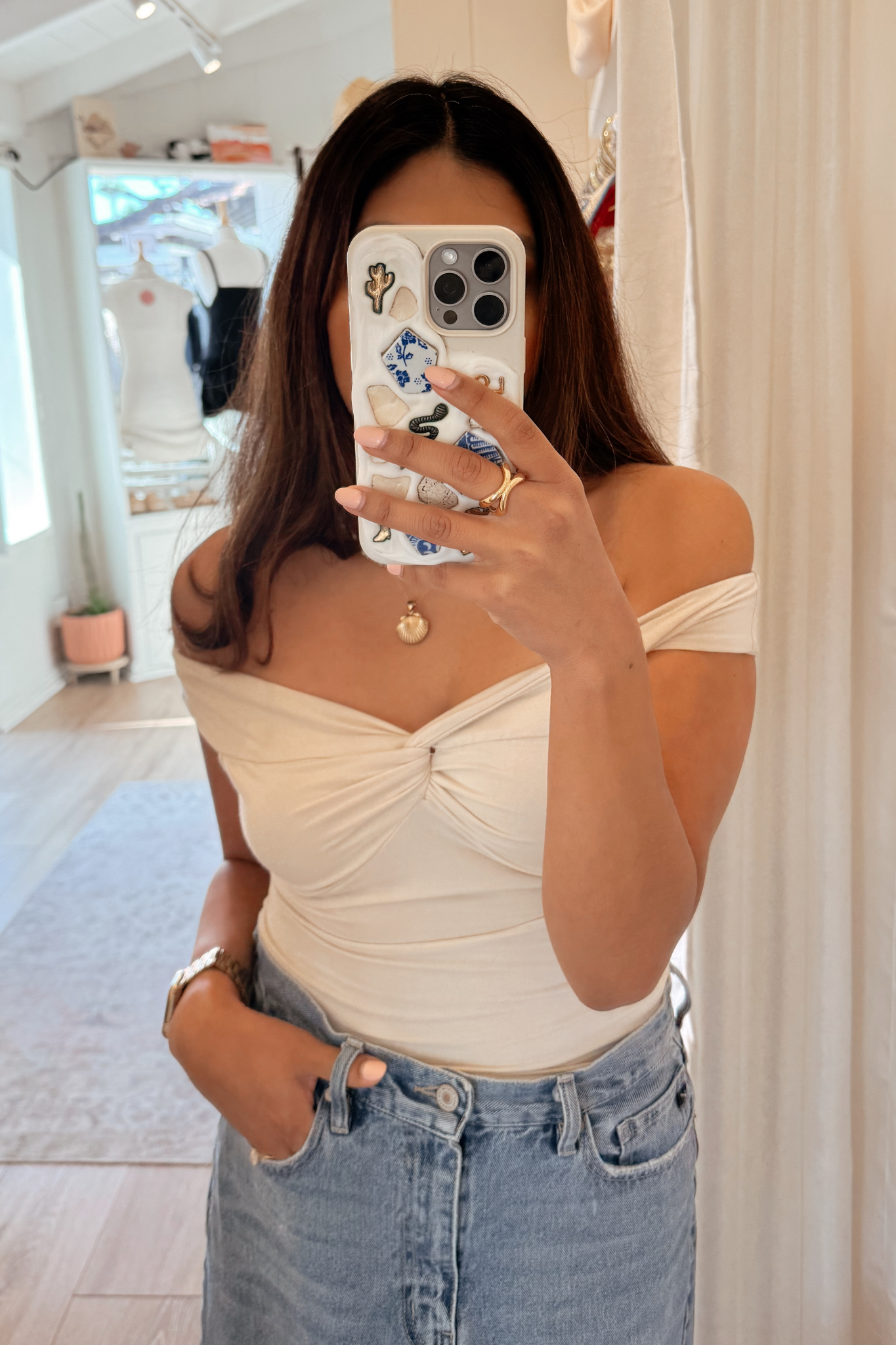 Off Shoulder Top in Cream