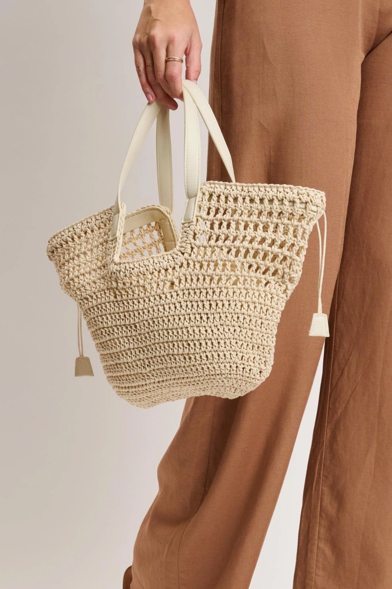 Paloma Crochet Tote in Ivory