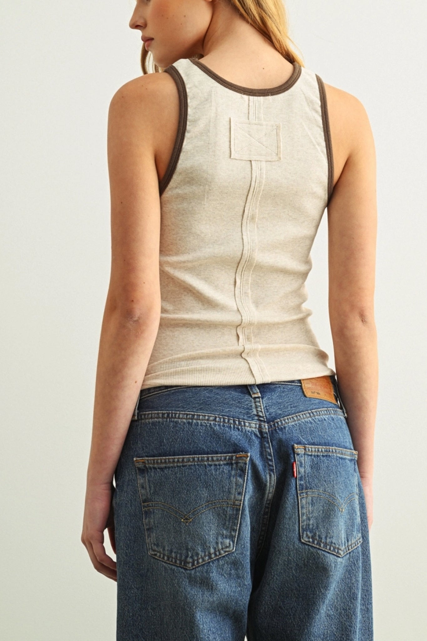 Sandstone Contrast Tank Top