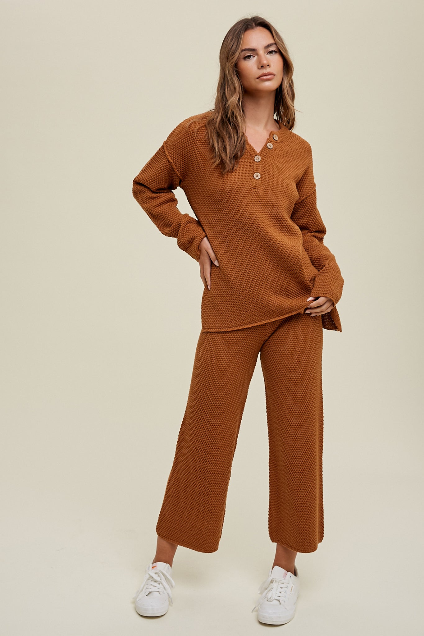 Sandy Plains Sweater Top in Rust