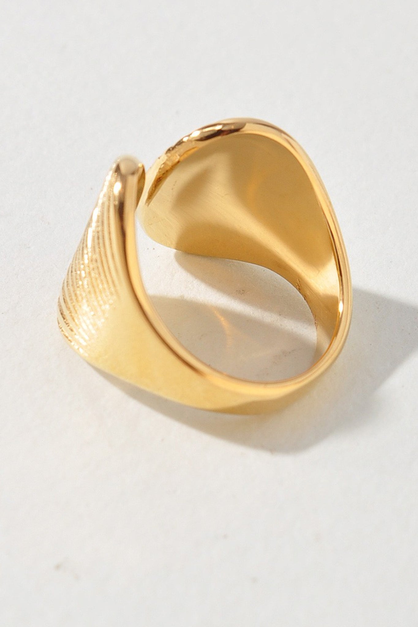 Sunlit Shell Statement Ring in Gold