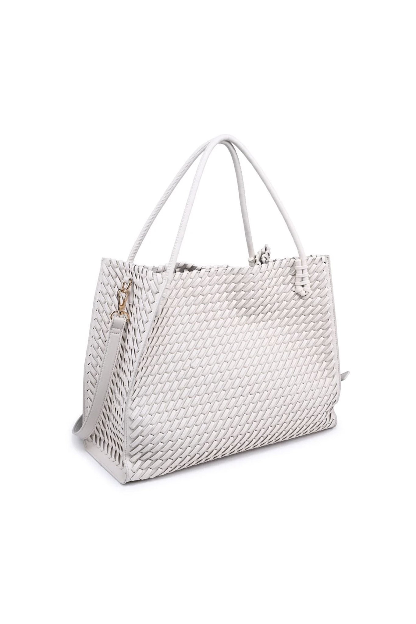 Sloane Woven Tote Bag in Cream