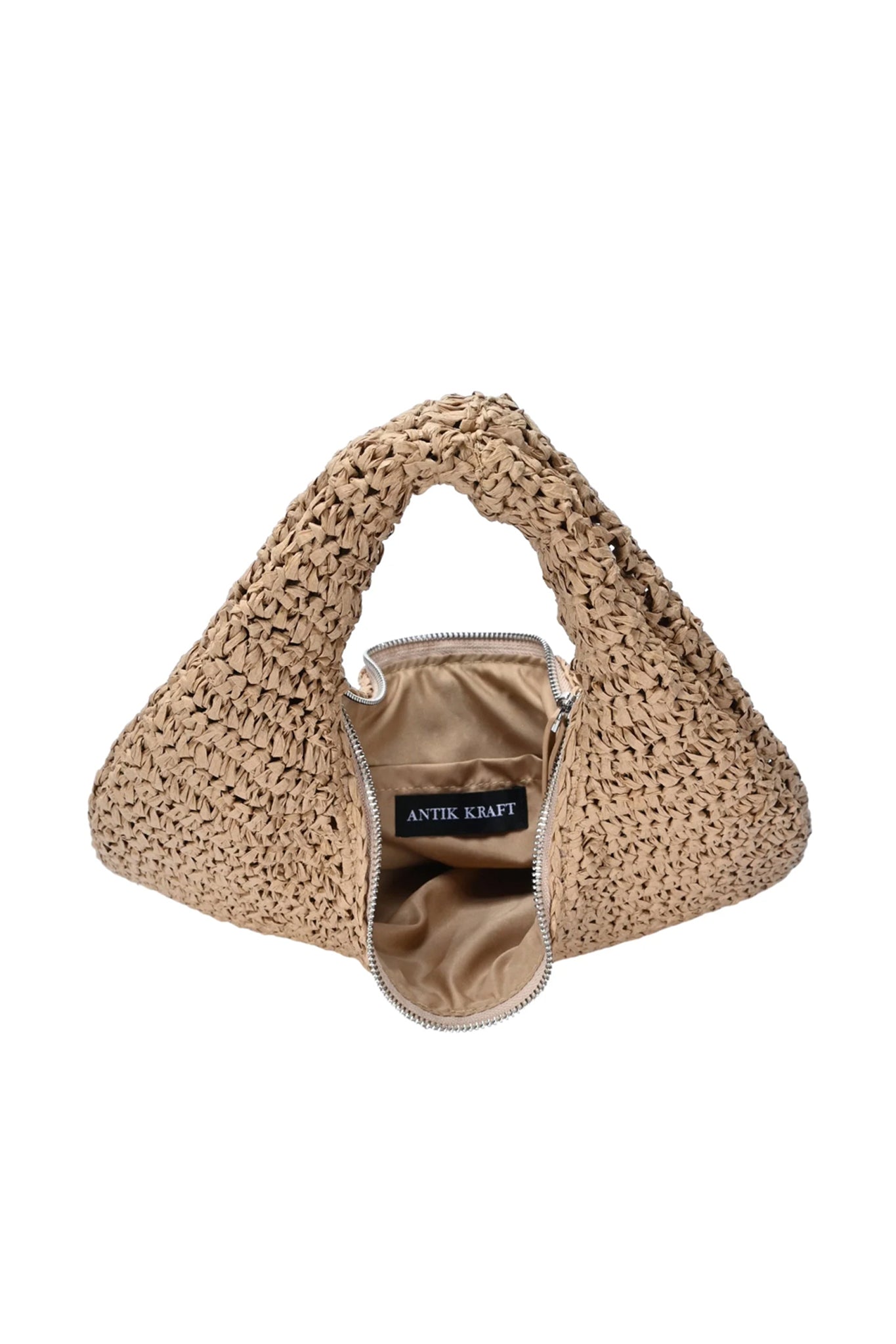 Solea Straw Clutch Bag in Camel