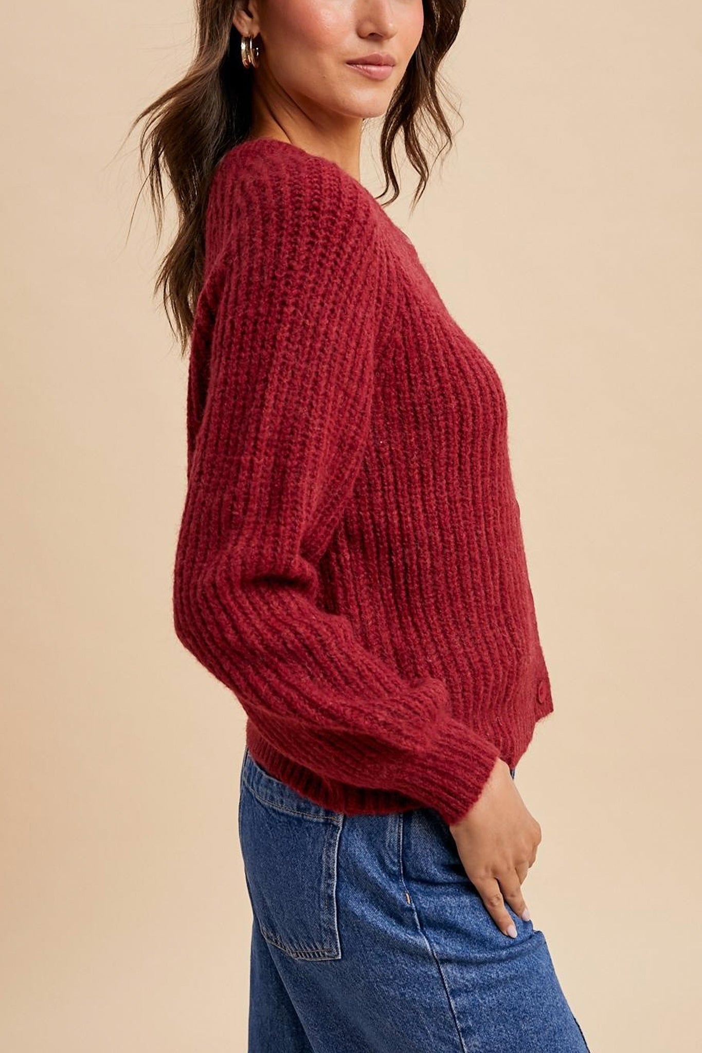 Stitch Cardigan in Burgundy