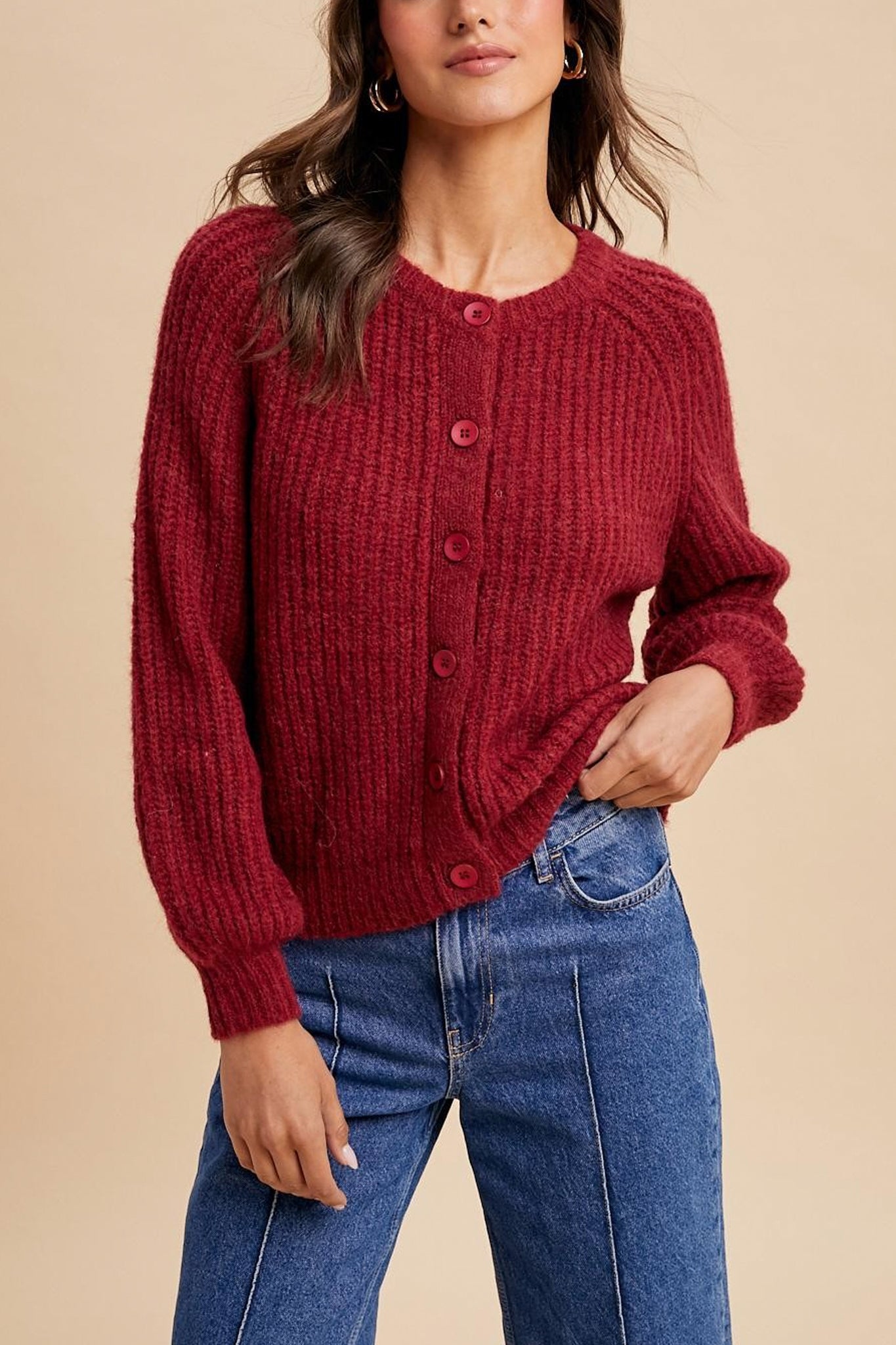 Stitch Cardigan in Burgundy