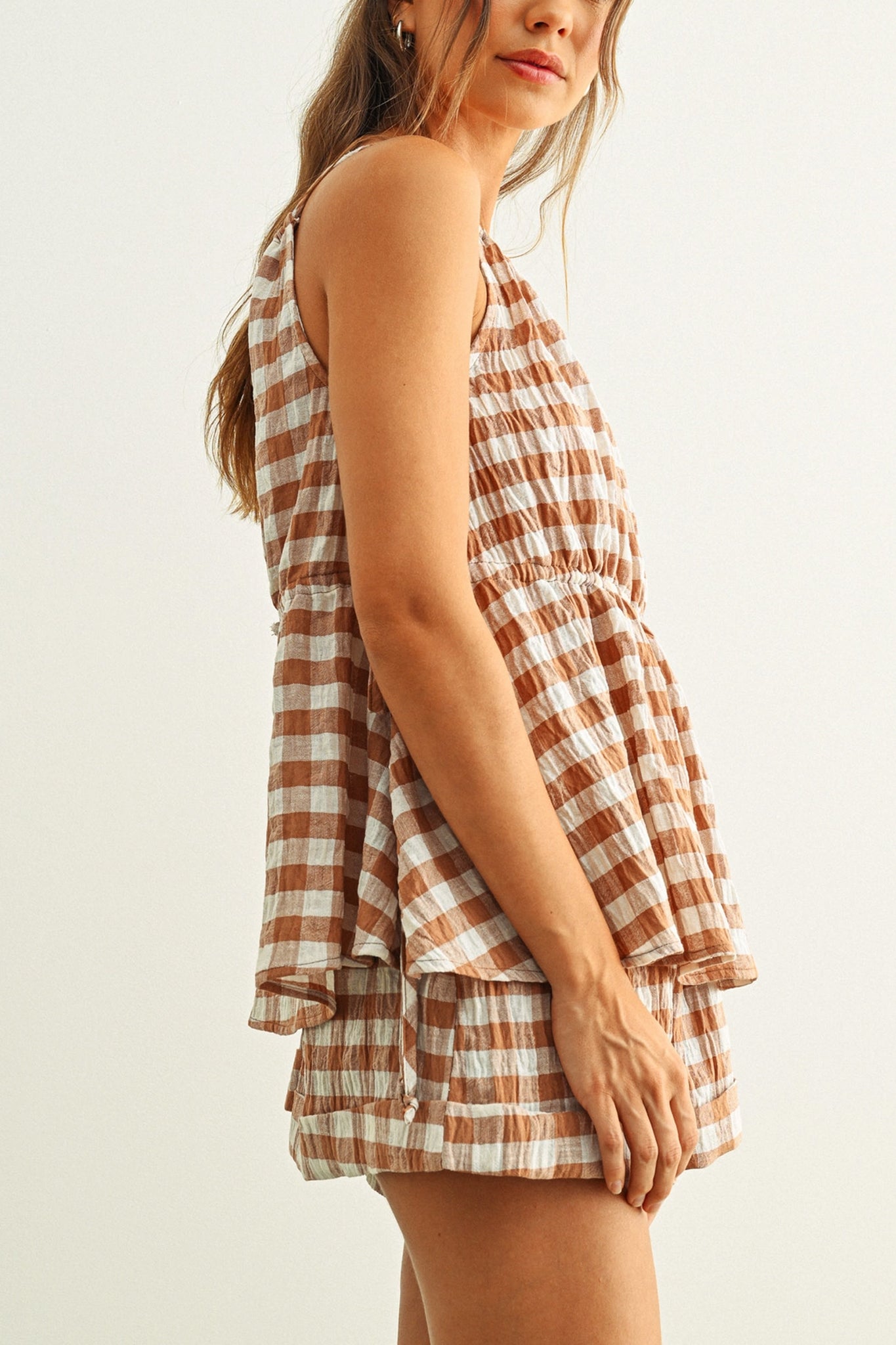 Sunkissed Gingham Tie Top