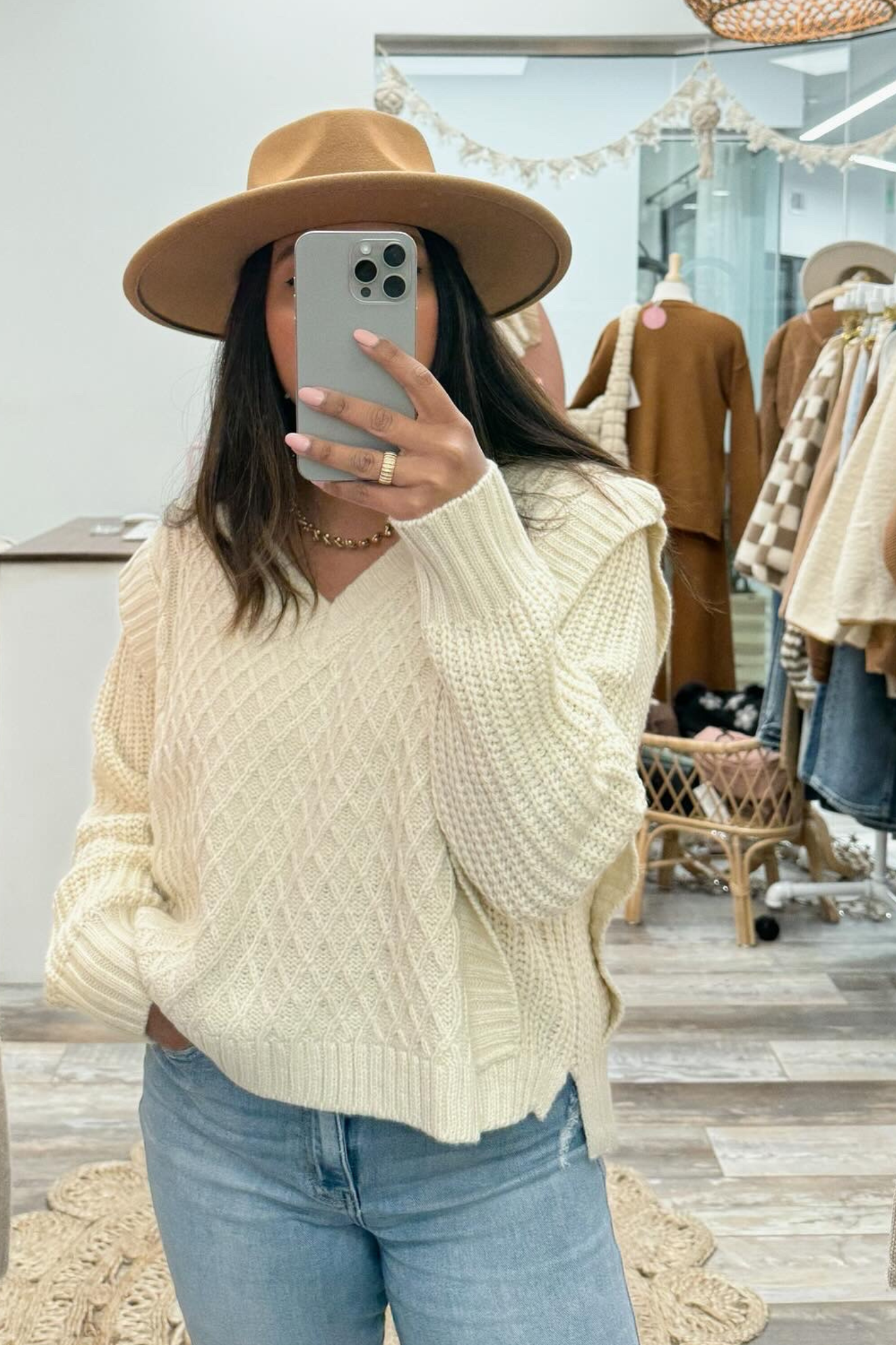 V-Neck Sweater in Ivory