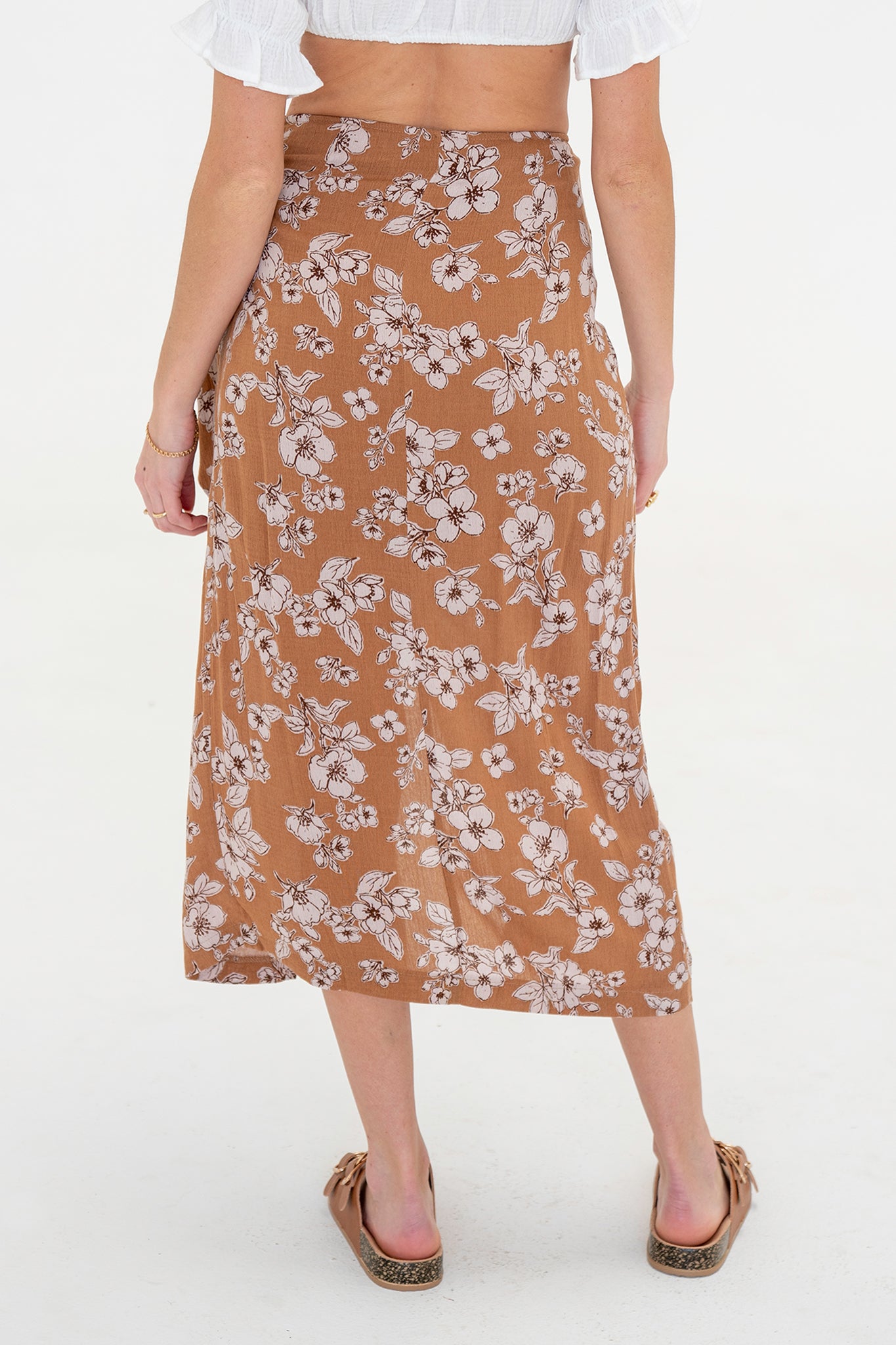 View 3 of Bloom Wrap Skirt, a Skirts from Larrea Cove. Detail: .
