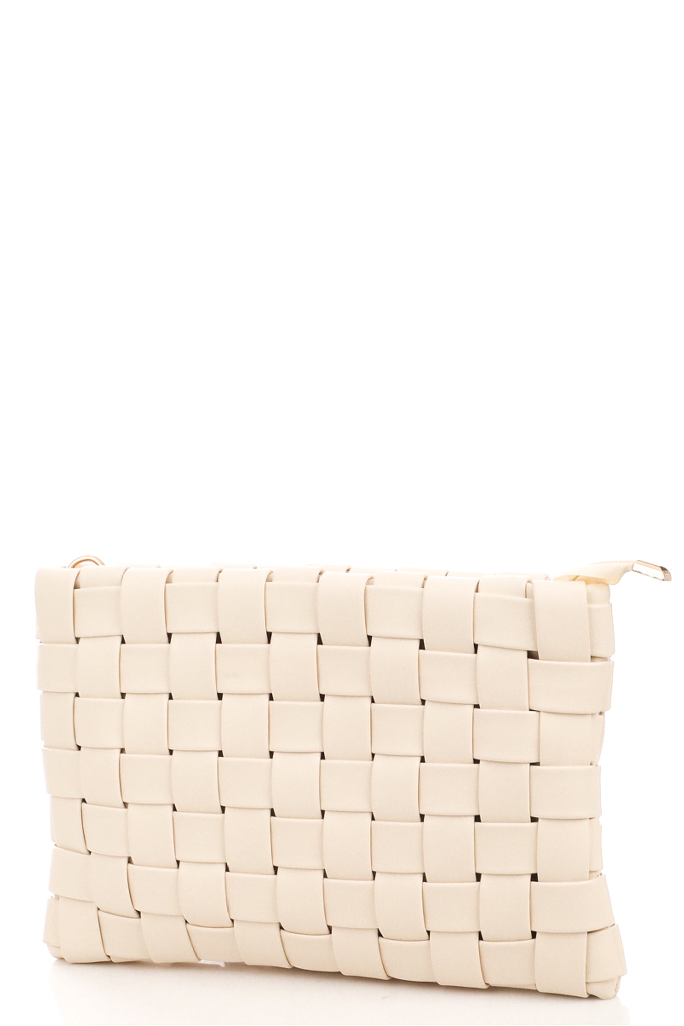 View 4 of Keen Woven Clutch in Ivory, a Bags from Larrea Cove. Detail: .