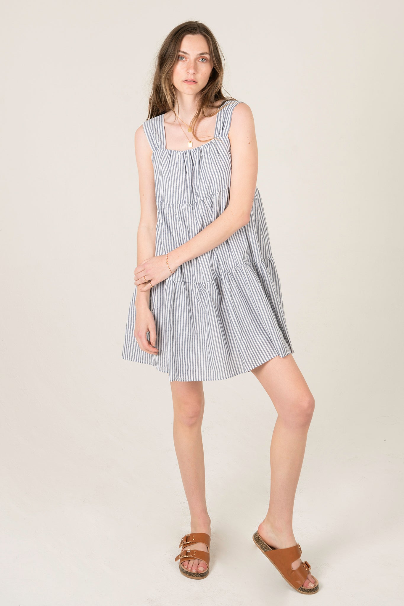 Daphne Baby Doll Striped Dress