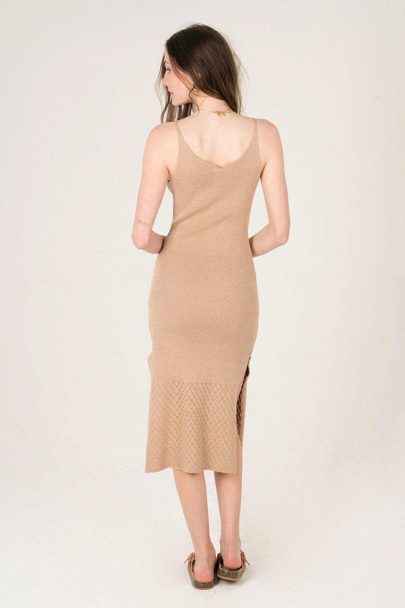 View 3 of Cybele Bodycon Midi Dress, a Dresses from Larrea Cove. Detail: .
