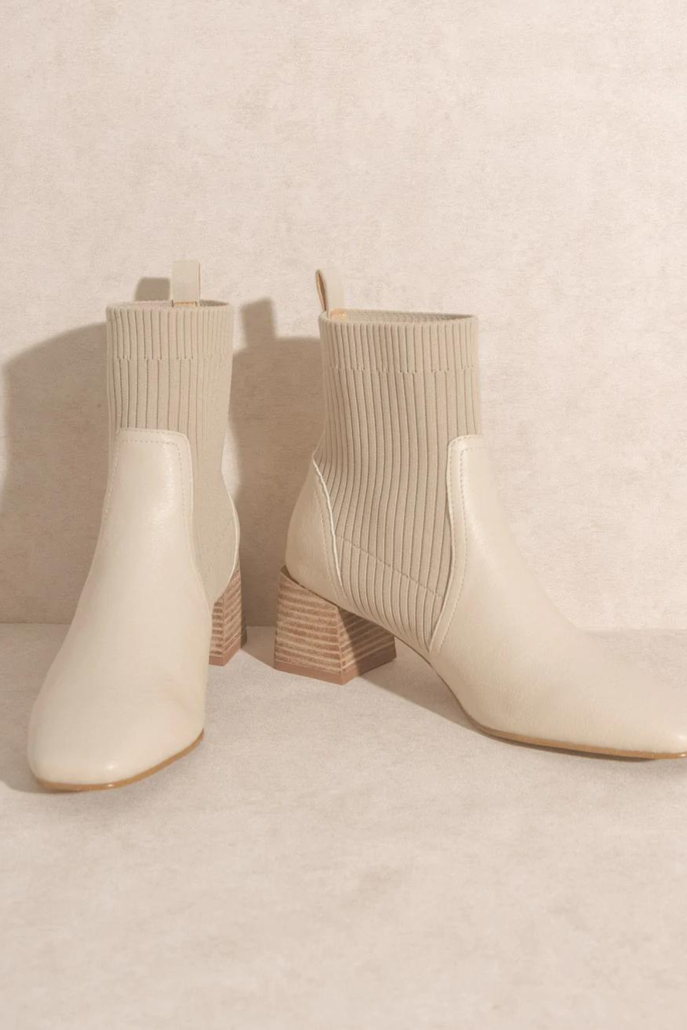 View 2 of Oasis Society Geraldine Sock Bootie, a Shoes from Larrea Cove. Detail: .