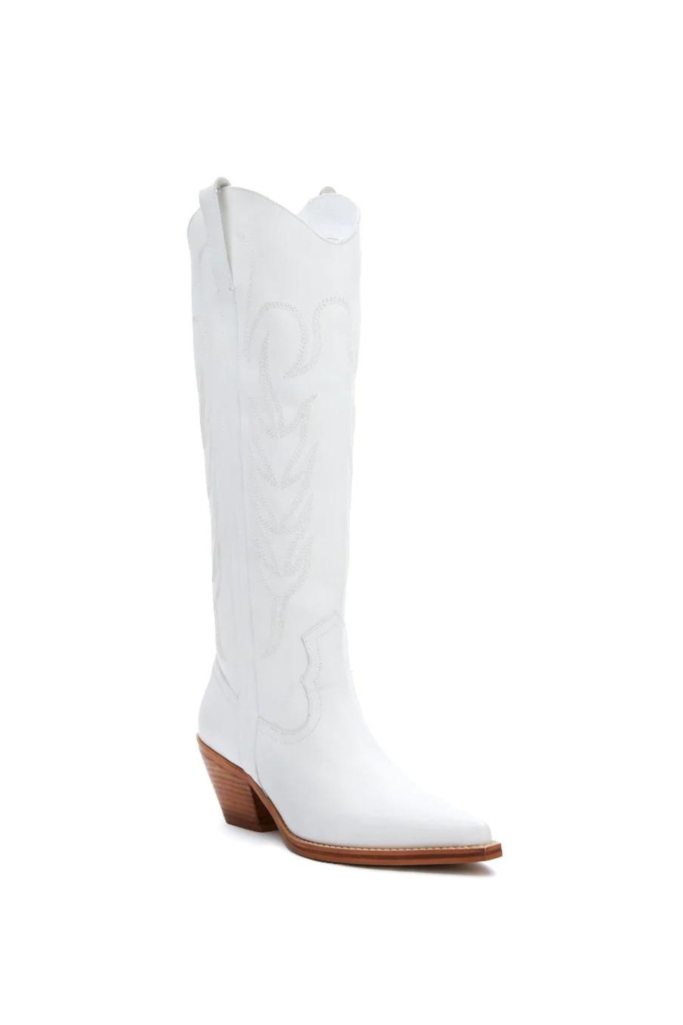 A stylish cowboy boot from Matisse Agency, featuring a sleek monochrome design. The boot has a pointed toe and a slightly elevated heel, showcasing a modern take on a classic silhouette. Accompanying the boot are trendy sunglasses, adding a fashionable touch to the overall look. Ideal for those seeking a chic addition to their footwear collection.